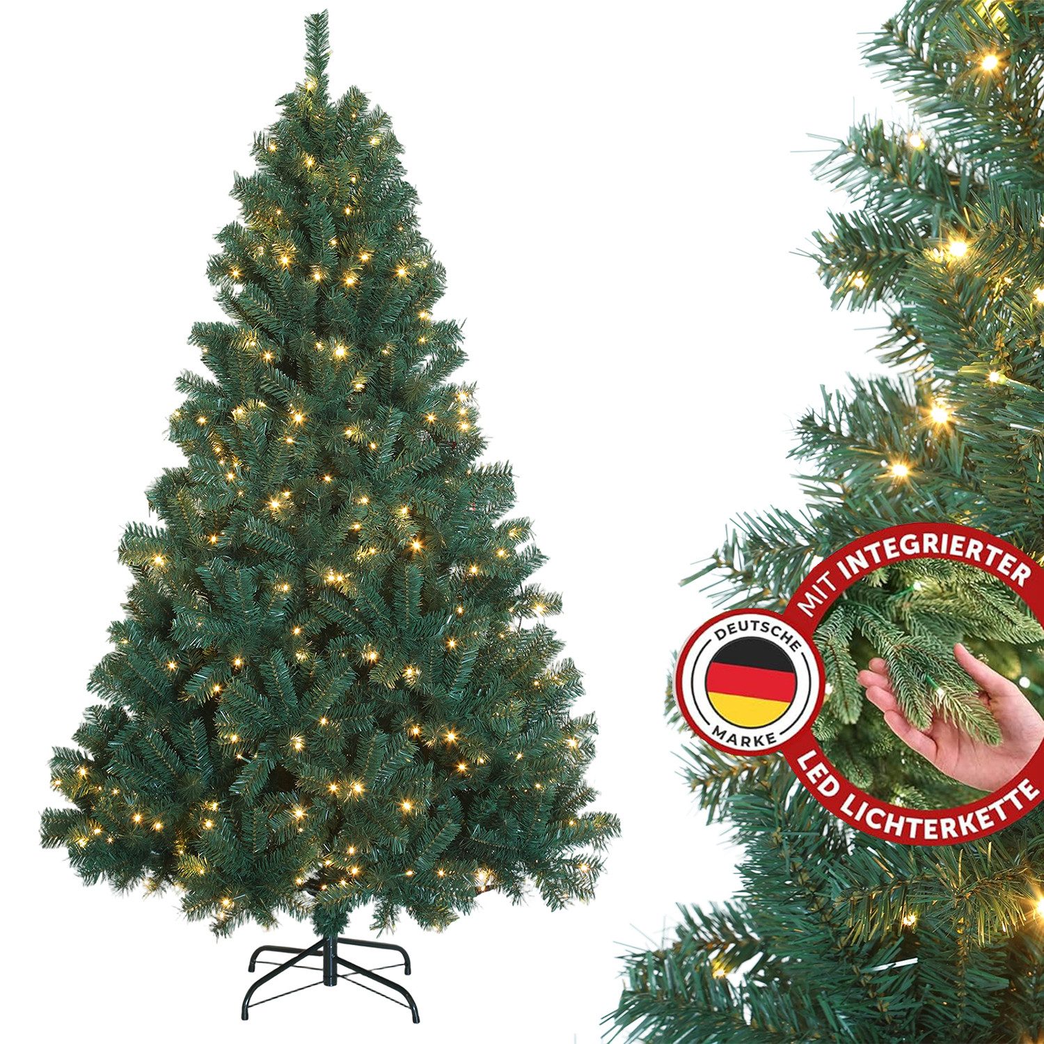LETGOSPT Künstlicher Weihnachtsbaum Künstlicher Weihnachtsbaum für Zuhause, 120 cm mit 150 LED-Lichterkette, 400 Zweige, Perfekt für Tisch, Fensterbank & Mini-Deko