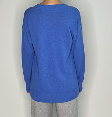 Zuckerwatte V-Ausschnitt-Pullover bequem geschnitten Merinowolle mit Cashmere