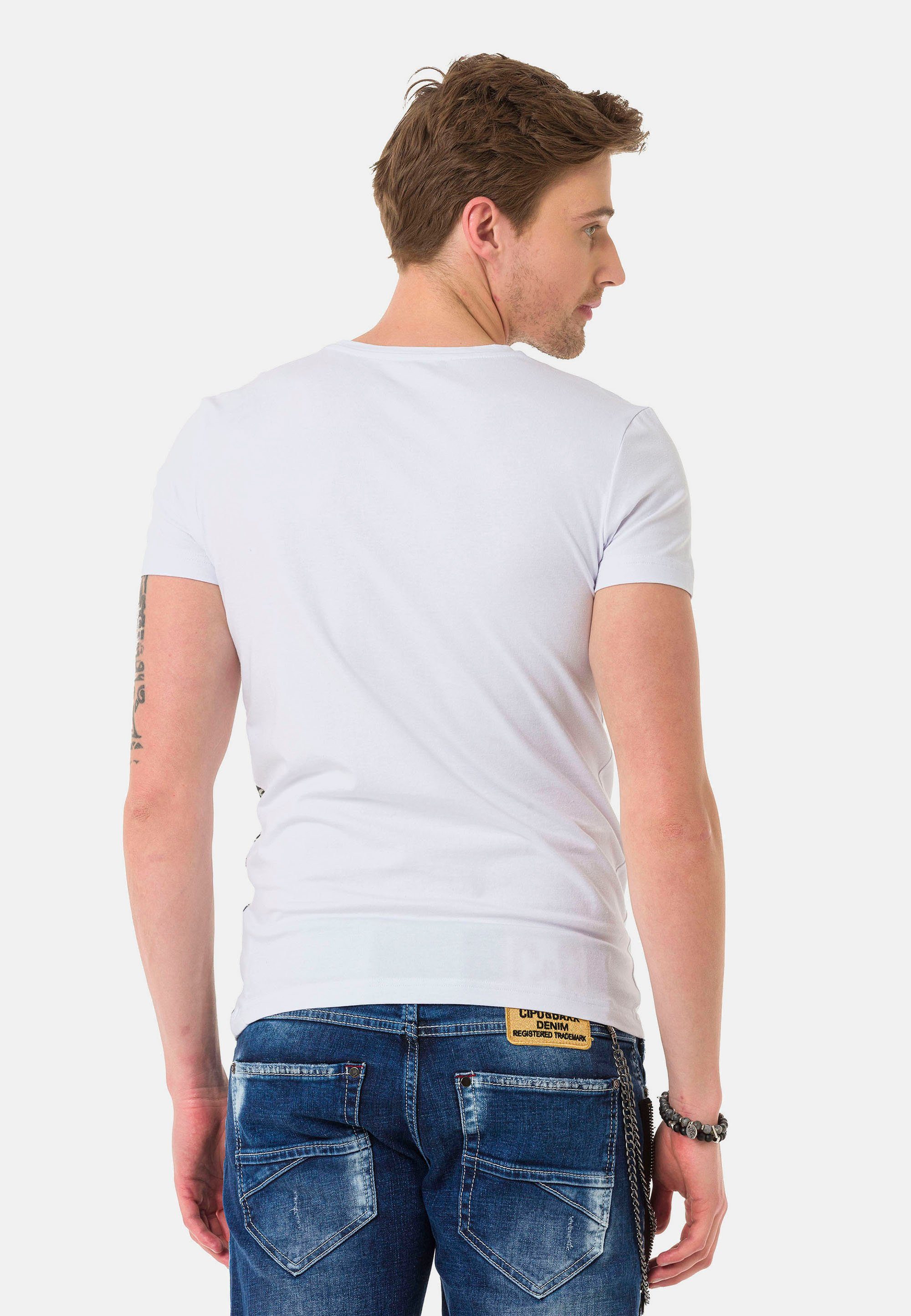 T-Shirt & Aufdruck mit weiß großem Cipo Baxx