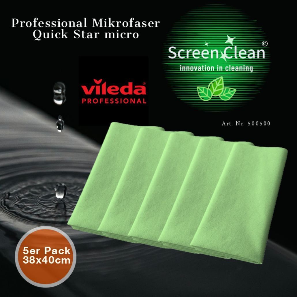 Screen Clean Vileda Professional QuickStar micro Reinigungstücher (5-tlg)