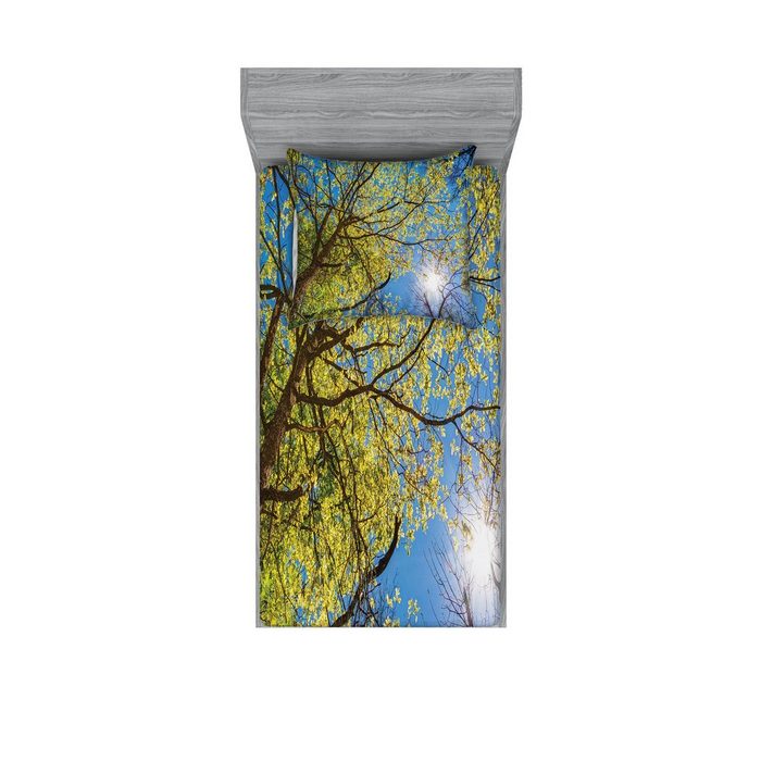 Bettwäsche bedrucktes 2-teiliges Bettwäscheset Abakuhaus Microfaser Landschaft Pastoral Baum Ast