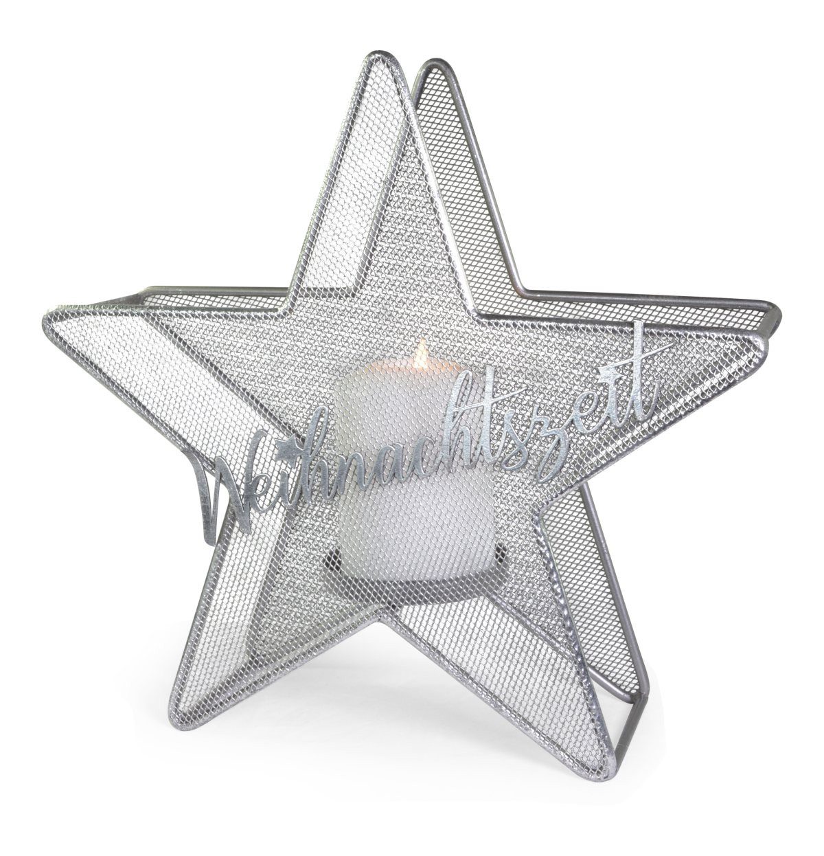 RIFFELMACHER & WEINBERGER Christbaumschmuck Teelichthalter Stern Metall, Weihnachtszeit, S