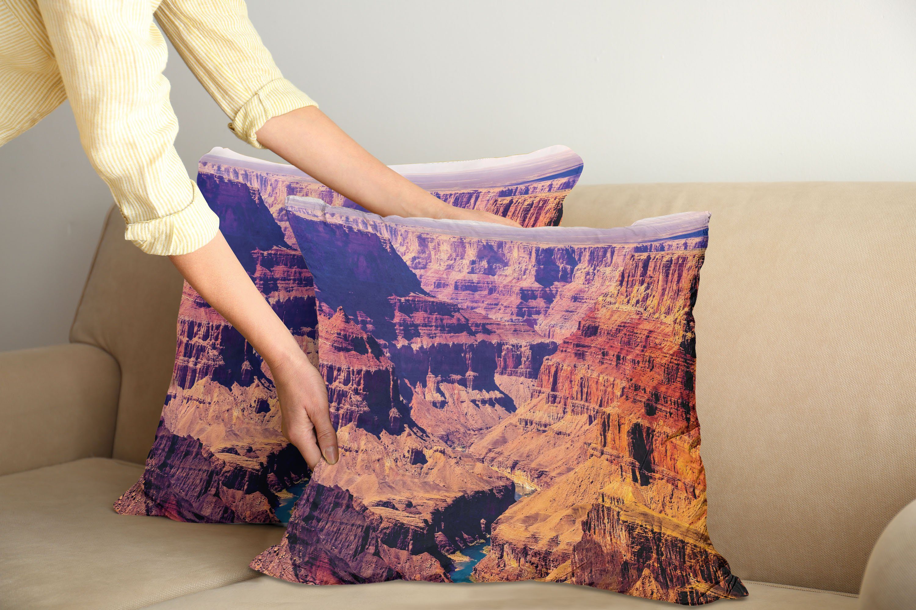 Grand Kissenbezüge View Accent Digitaldruck, amerikanisch Abakuhaus USA Canyon (2 Modern Stück), Doppelseitiger
