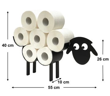DanDiBo Toilettenpapierhalter DanDiBo Toilettenpapierhalter Schwarz Metall Schaf 3.0 WC Rollenhalter Klopapierhalter Freistehend WC Papierhalter Toilettenrollenhalter, ohne Bohren