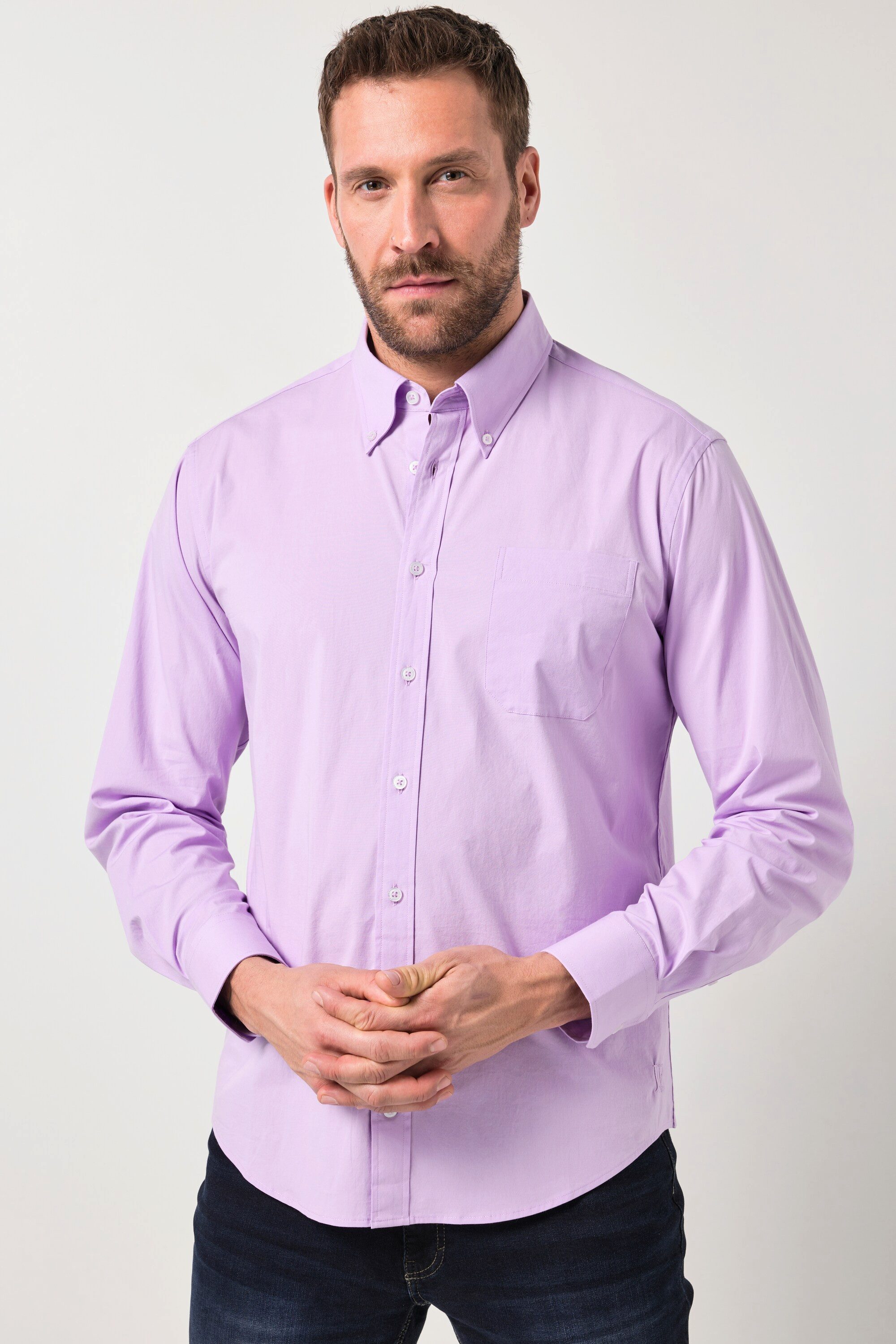 JP1880 Businesshemd Hemd FLEXNAMIC® Langarm Buttondown-Kragen