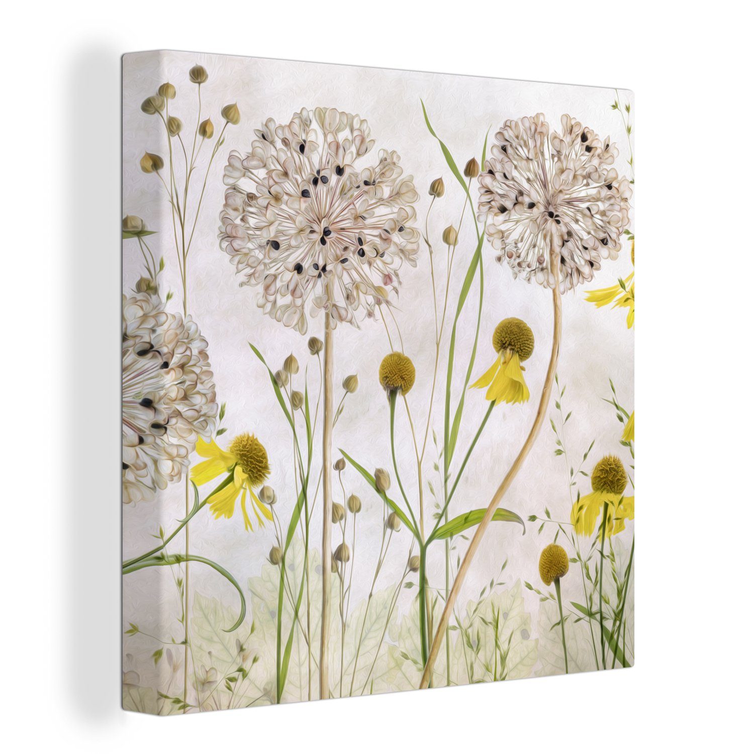 Leinwandbild Blumen - Aquarell - Stilleben