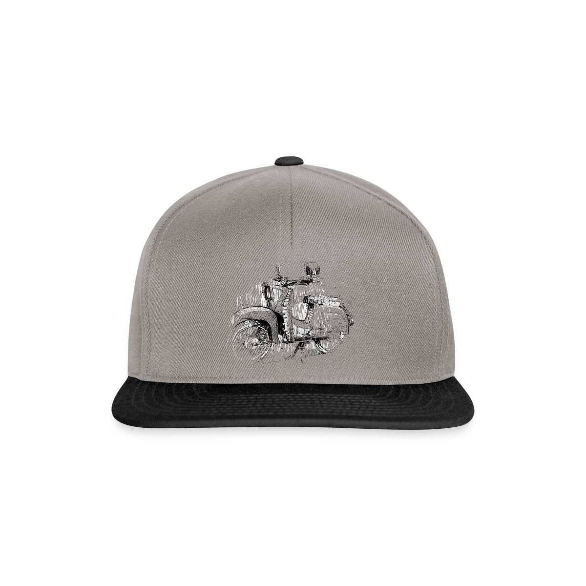 Spreadshirt Snapback Cap Moped Zeichnung Zweitakter Snapback Cap (1-St)