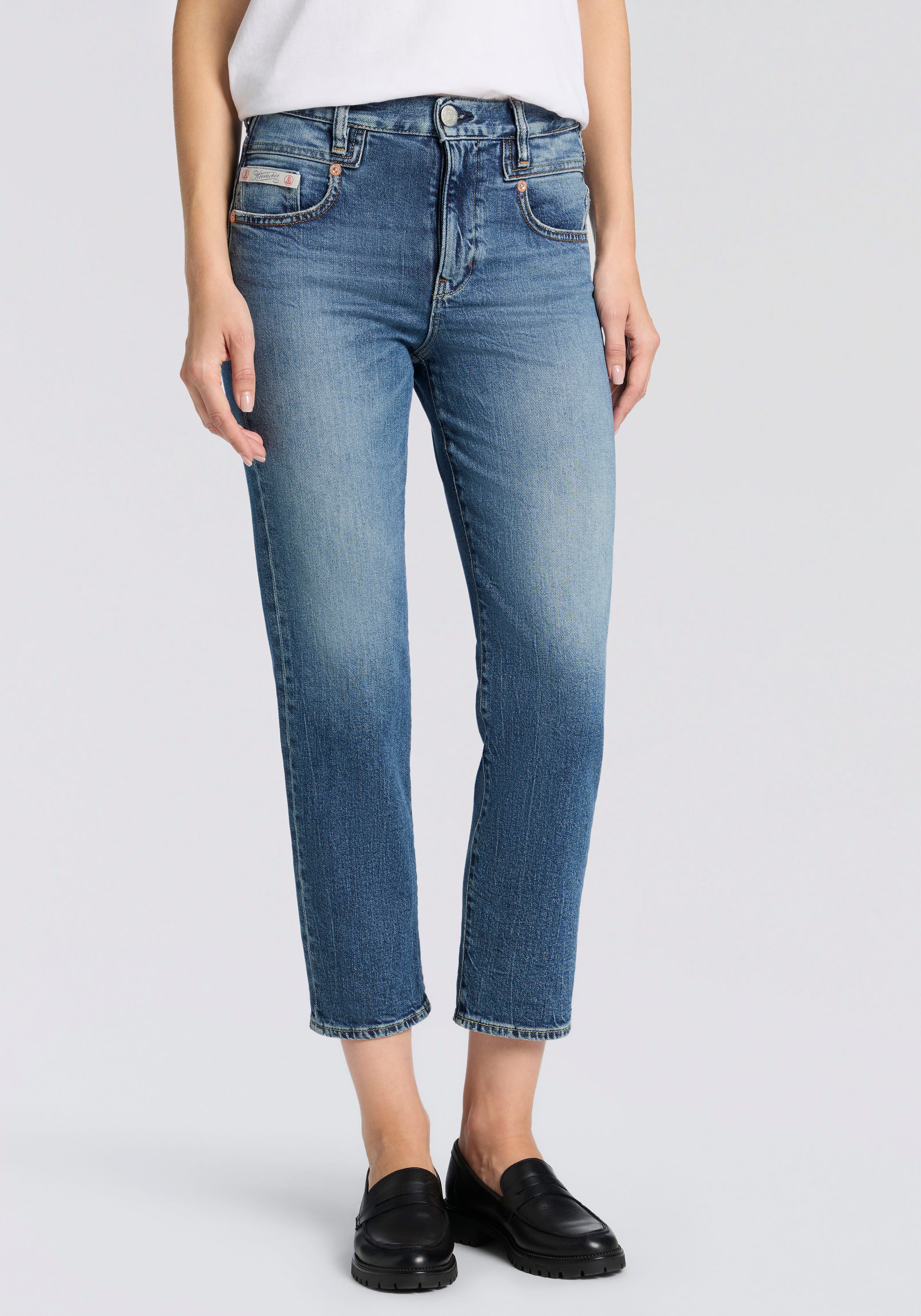 Herrlicher 5-Pocket-Jeans Breezy Straight Denim Cropped günstig online kaufen