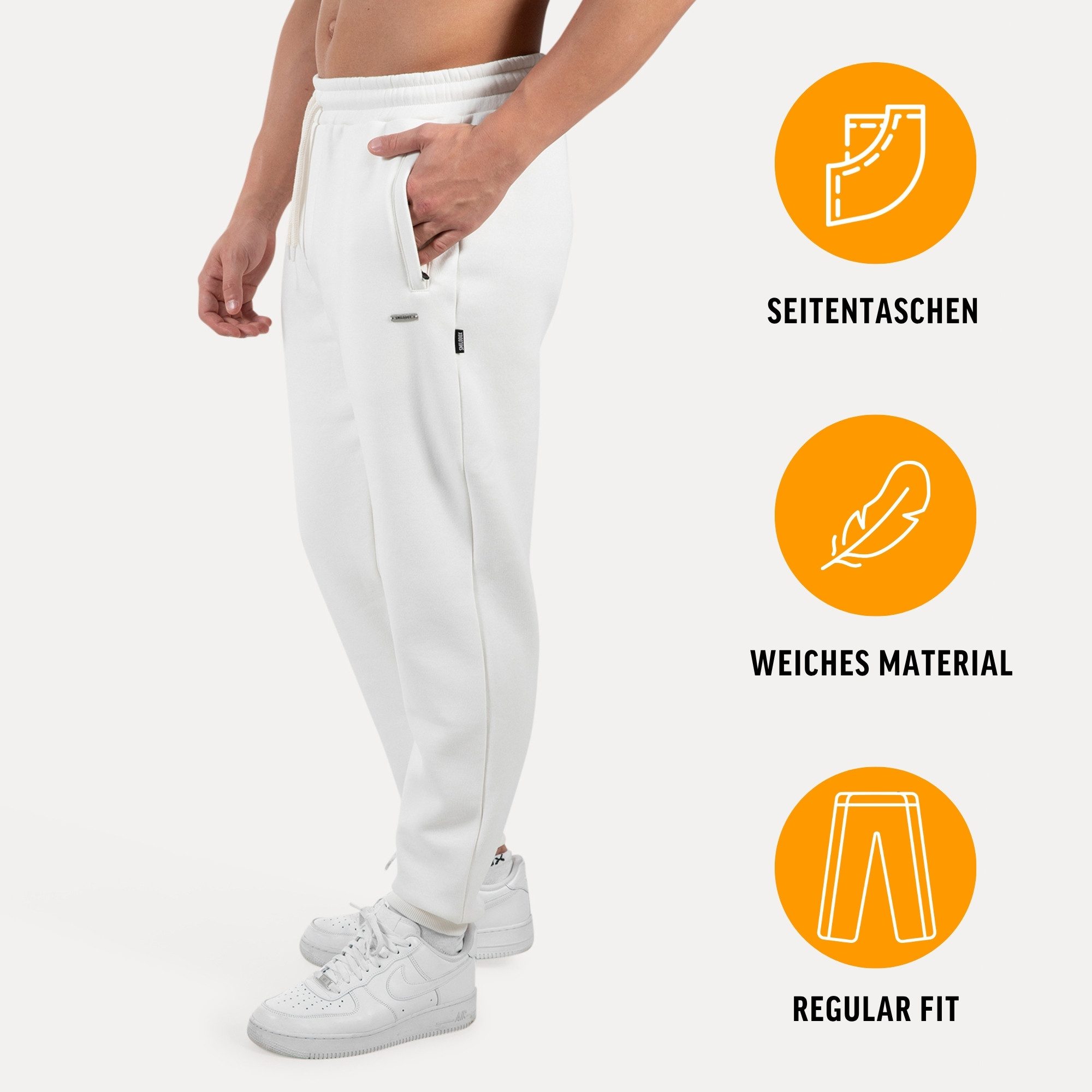 Smilodox Jogginghose Ilyas, Regular Fit Sweathose, Taschen, Metalllabel, we günstig online kaufen
