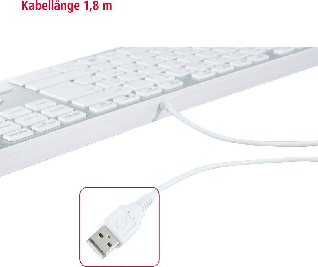 Hama Tastatur PC Tastatur kabelgebunden im Slim-Design Tastatur