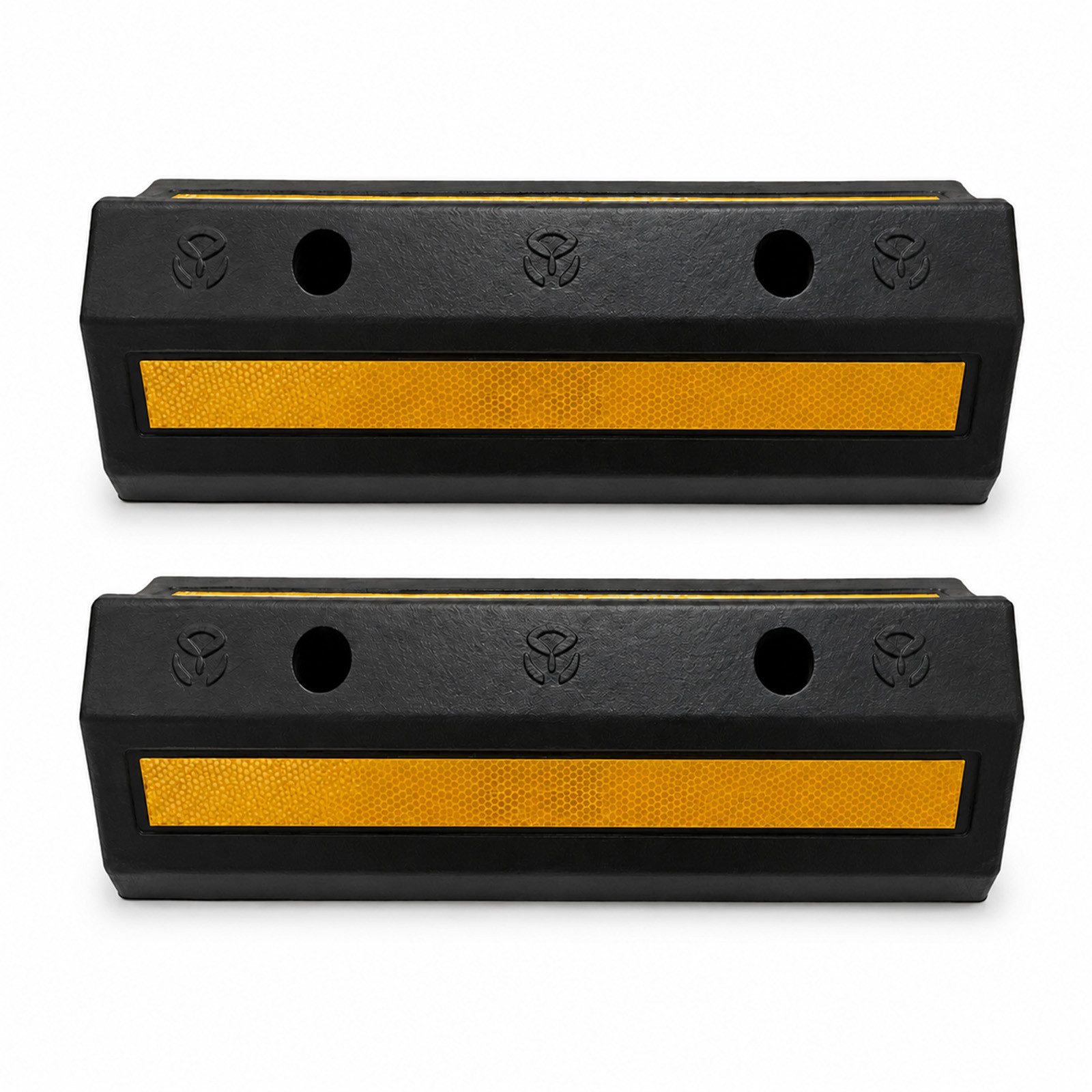 HTI-Living Garage Parkplatz Radstopper Set mit Reflektorstreifen Kunststoff 47 cm