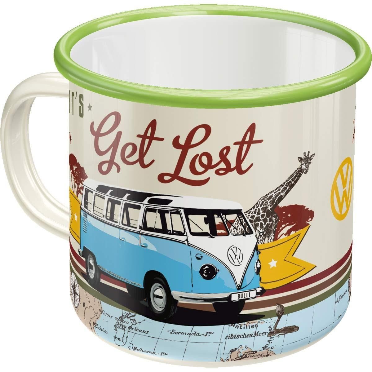 Nostalgic-Art Tasse Emaille-Becher - Volkswagen - VW Bulli - Let's Get Lost