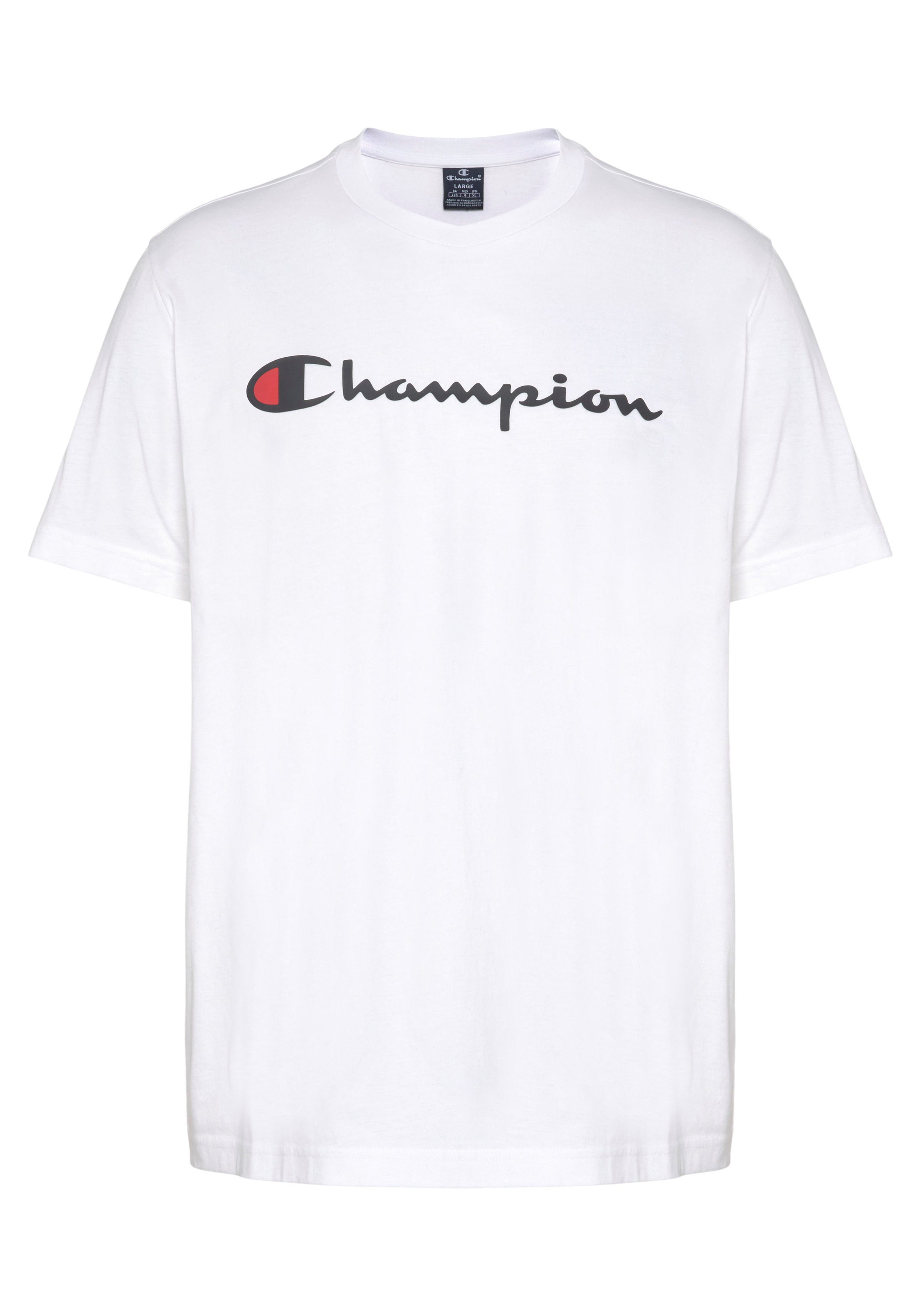 Champion T-Shirt Classic Crewneck T-Shirt large Logo weiß