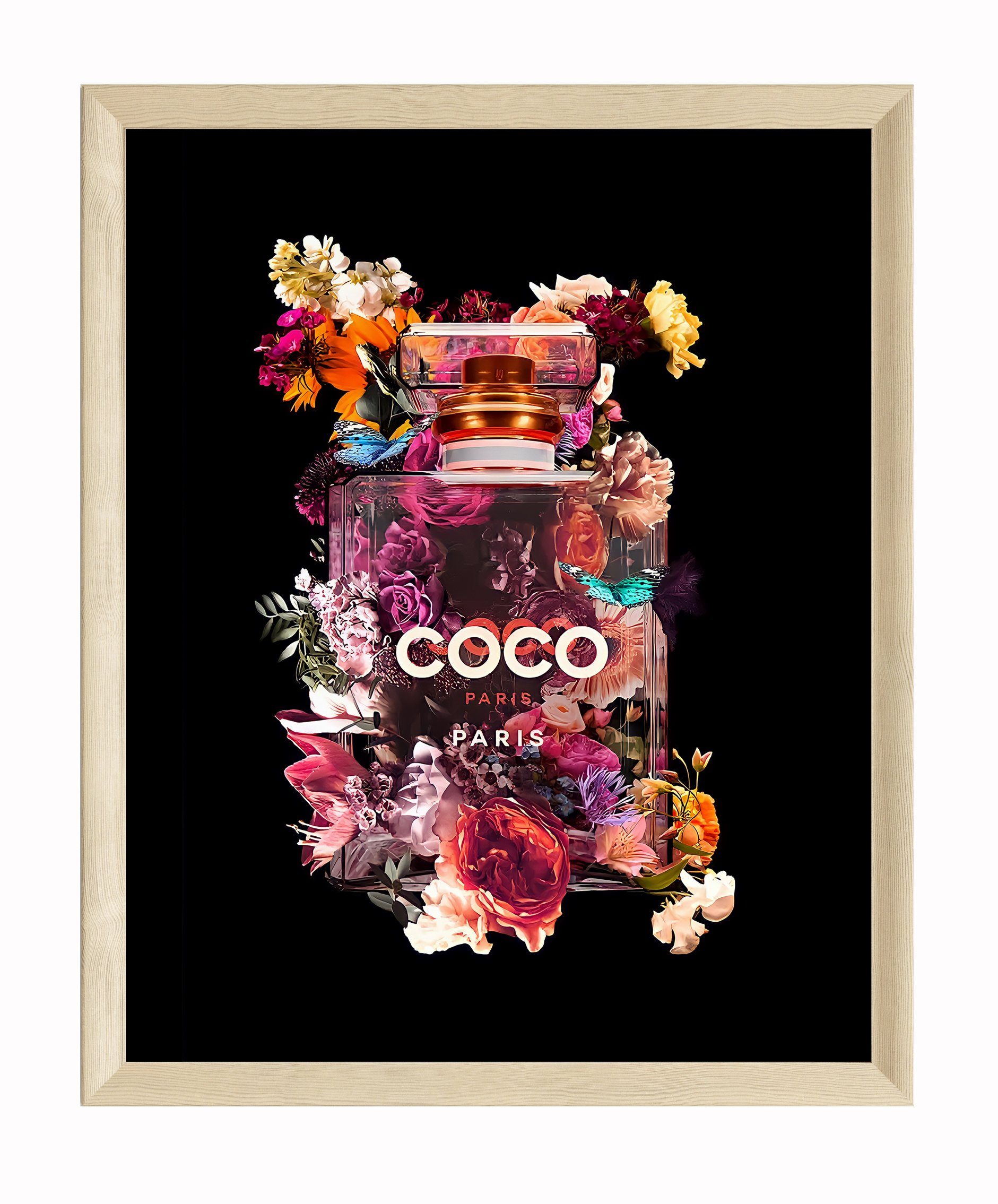 JUSTGOODMOOD Poster Premium ® Coco Chanel Poster · Parfüm Flacon · ohne Rah günstig online kaufen