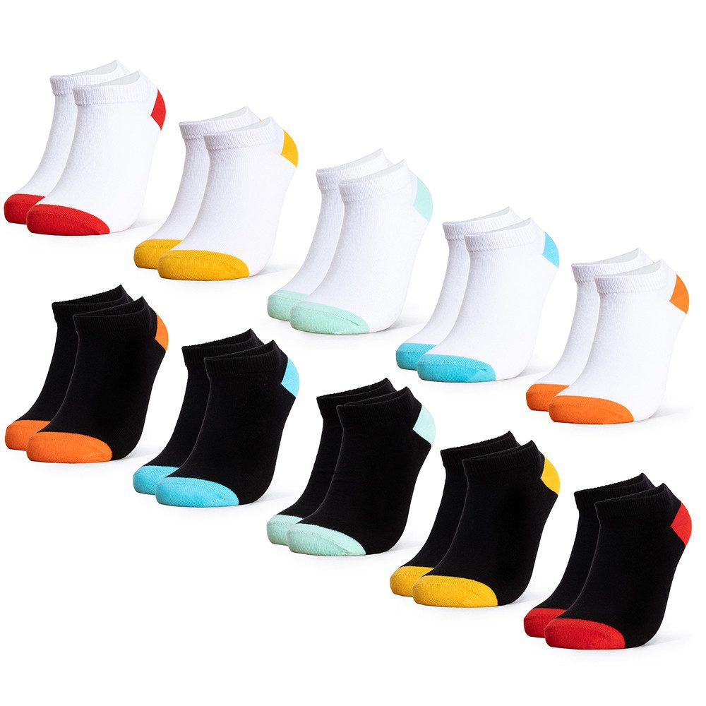 OCCULTO Sneakersocken Mädchen & Jungen Sneaker Socken 10er Pack (Modell: Piccolo) (10-Paar)