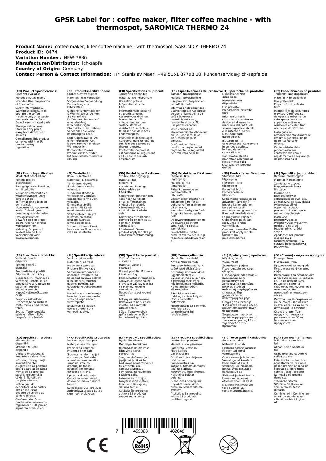 Saro Filterkaffeemaschine