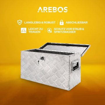 Arebos Transportbehälter Aluminium Werkzeugbox mit Schloss, Deichselbox, 40 Liter, (stk)