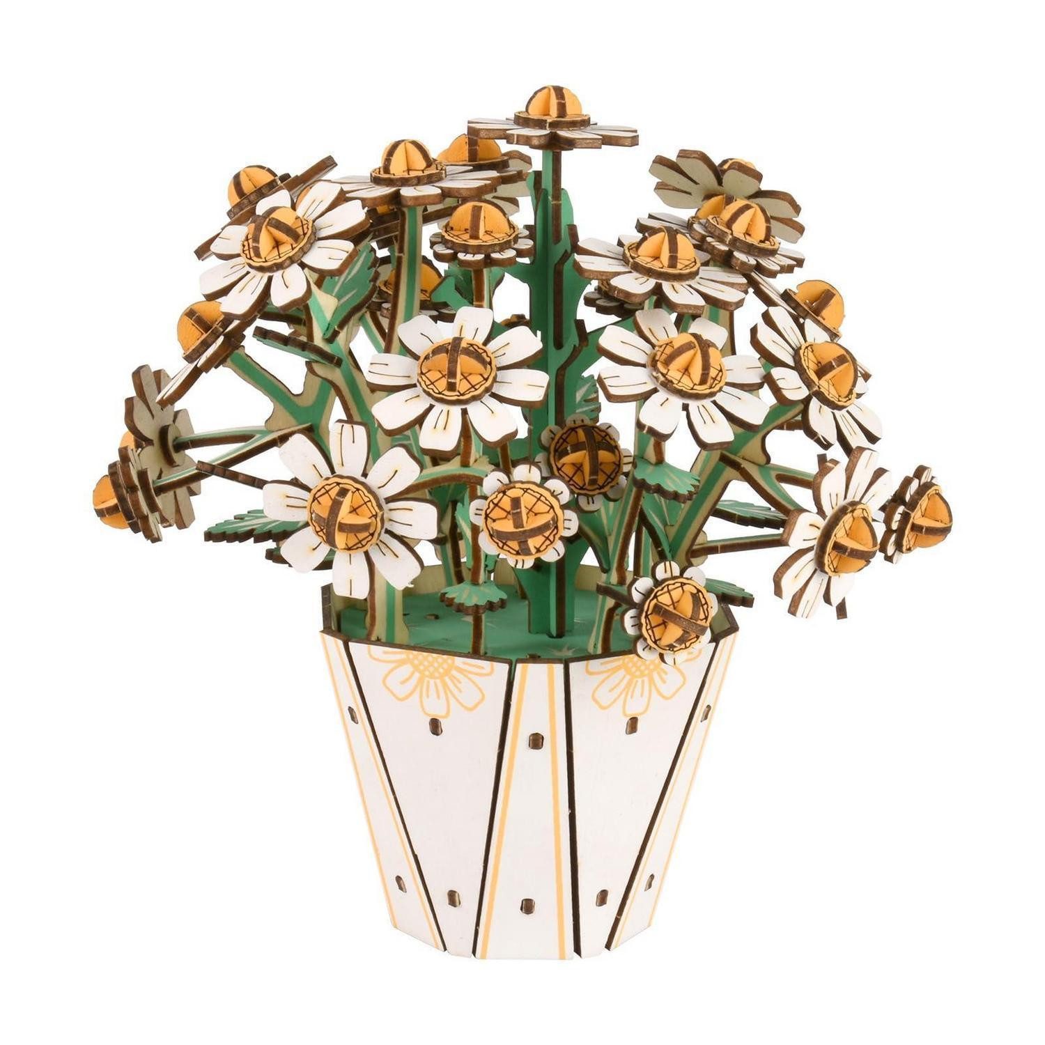 LuxusKollektion 3D-Puzzle 3D Puzzle Holz Gänseblümchen Klein, Puzzleteile