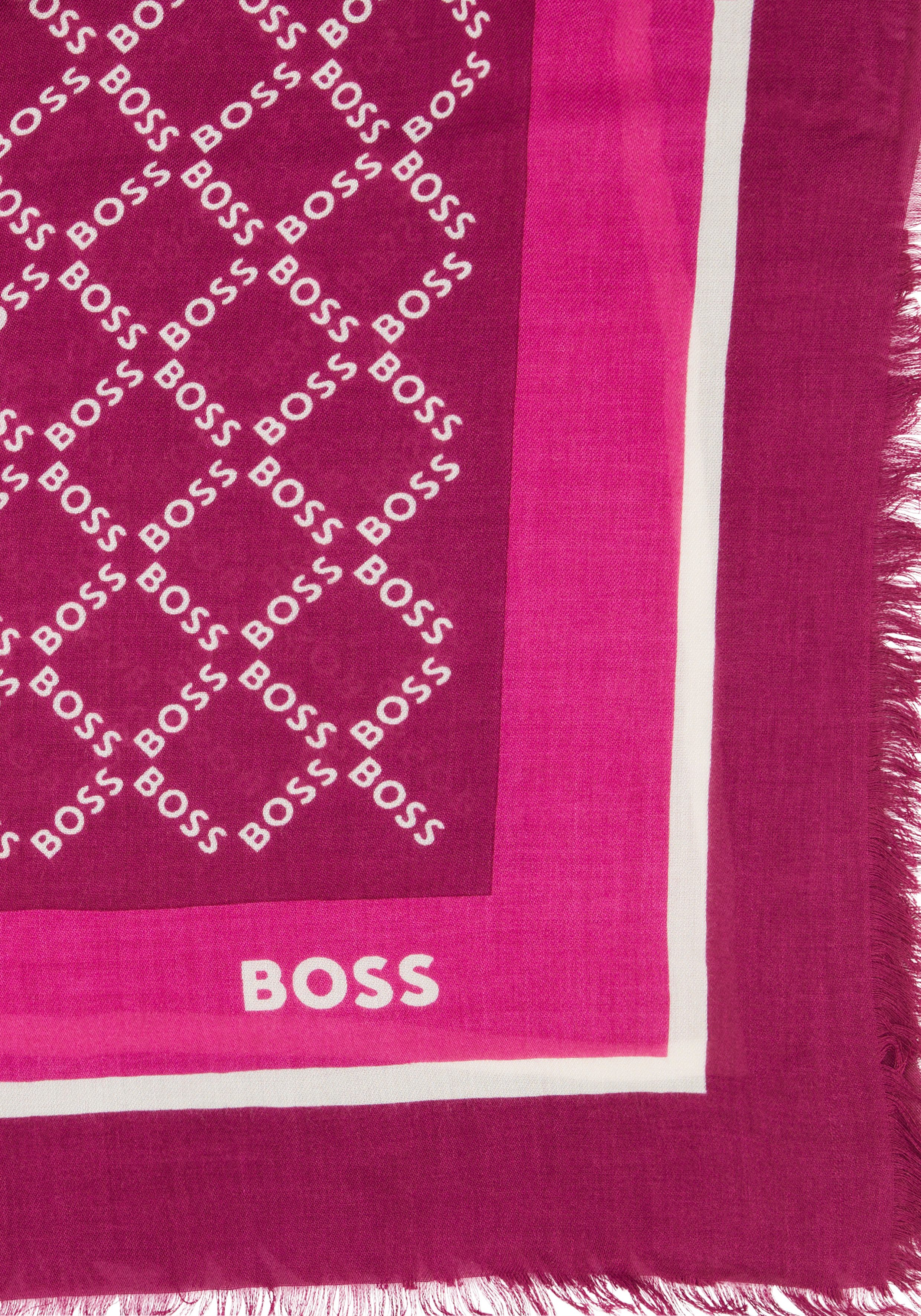 BOSS Schal Laik 120*120, mit BOSS-Logoschriftzügen, günstig online kaufen