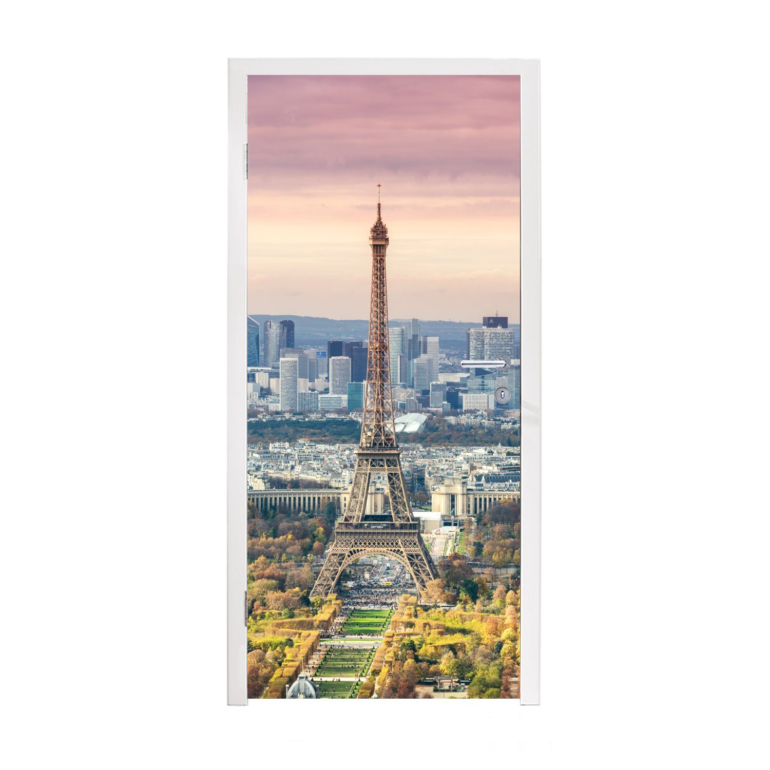 MuchoWow Türtapete Eiffelturm - Paris - Himmel, Matt, bedruckt, (1 St), Fototapete für Tür, Türaufkleber, 75x205 cm | Türtapeten