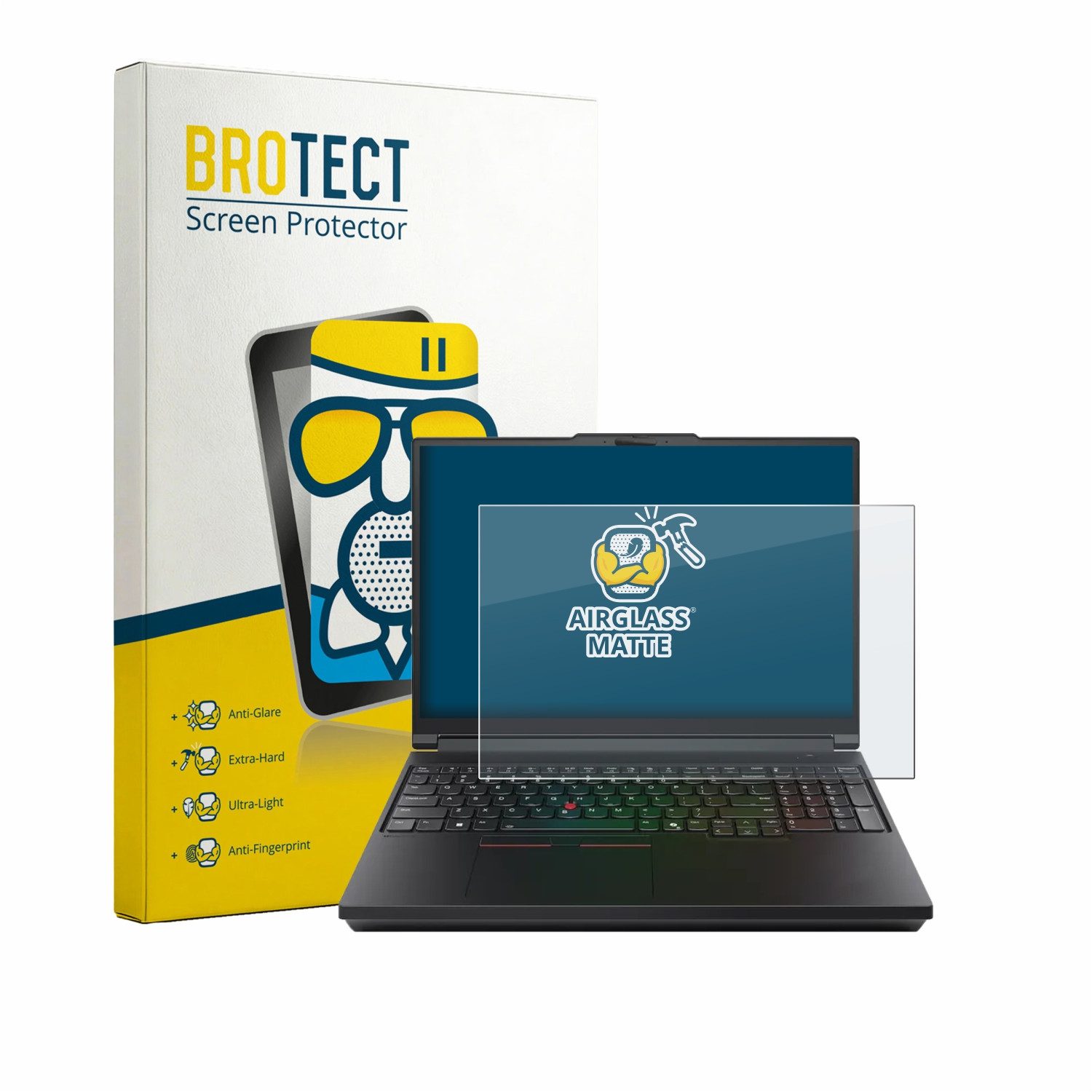 BROTECT Displayschutzglas Folie für Lenovo ThinkPad T16g Gen 3 16", Schutzfolie Glas Panzer Display Schutz matt