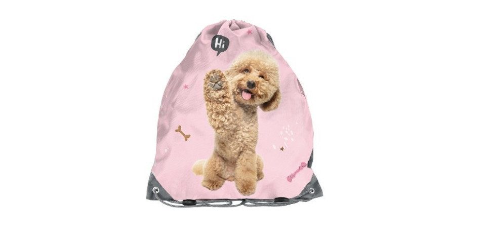 GOLDKIDS Turnbeutel Kordelzugbeutel - Kordelzug String Schwimmbeutel Kordelzug (Rucksack Streifen für, 1-tlg., Fitnessstudio Schwimmen Schuhbeutel), - Hund Motiv - 38 x 35 cm