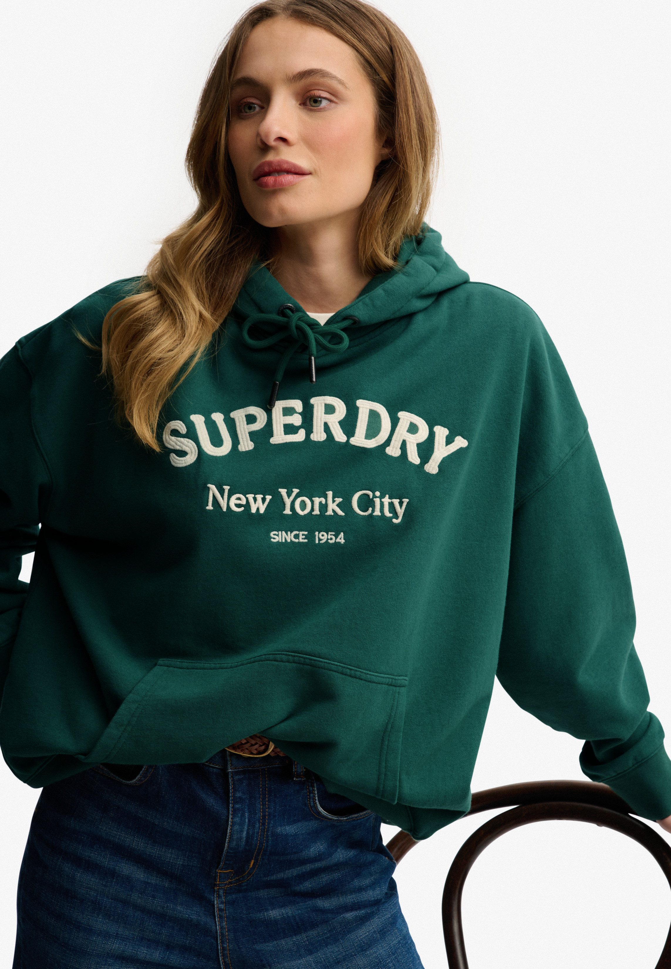 Superdry Kapuzensweatshirt Luxe Casual Emb Relaxed Hood Baumwolle, oversize günstig online kaufen