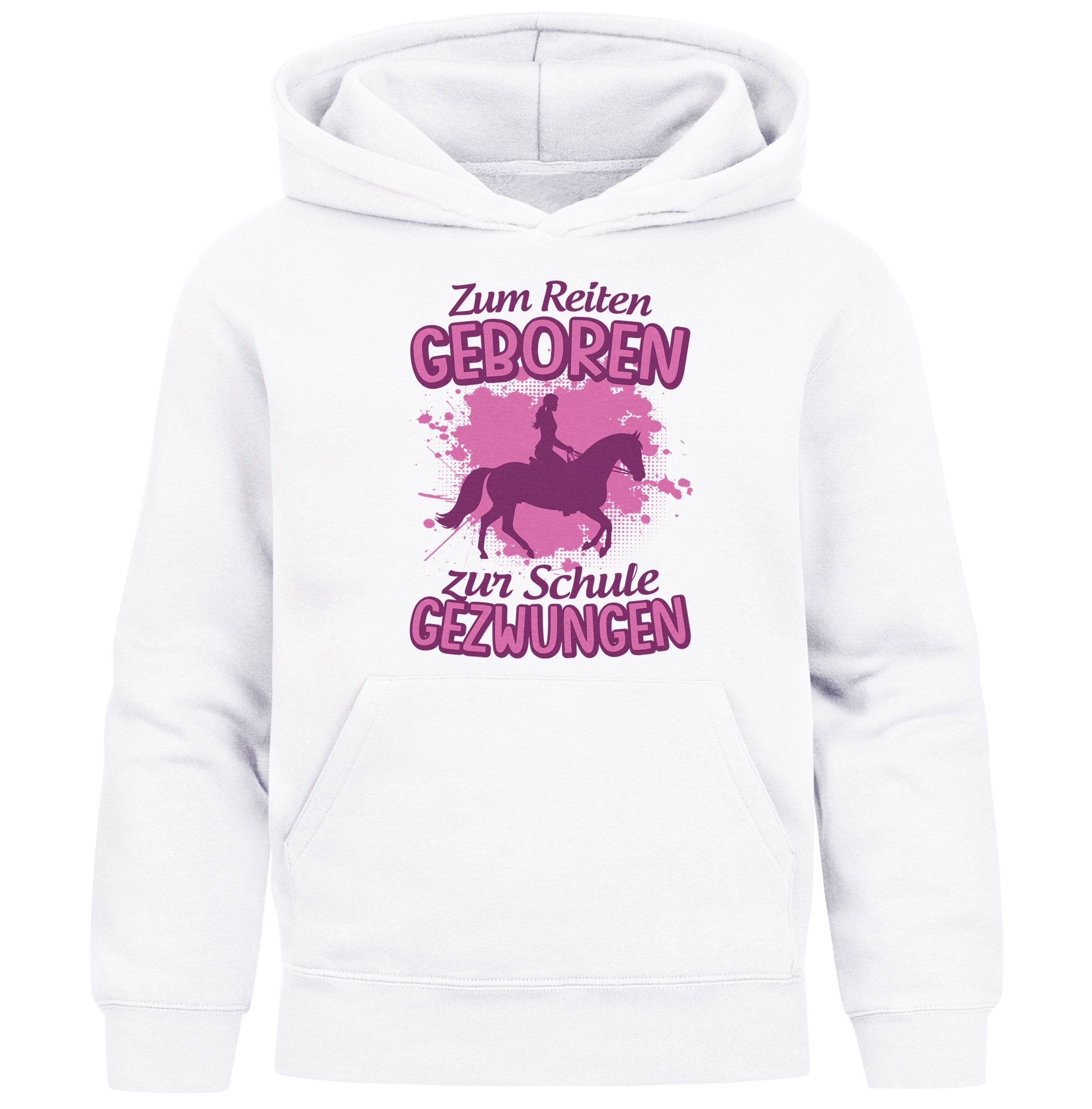 MoonWorks Hoodie Kinder Hoodie Mädchen Pferde Aufdruclk Spruch lustig Zum Reiten