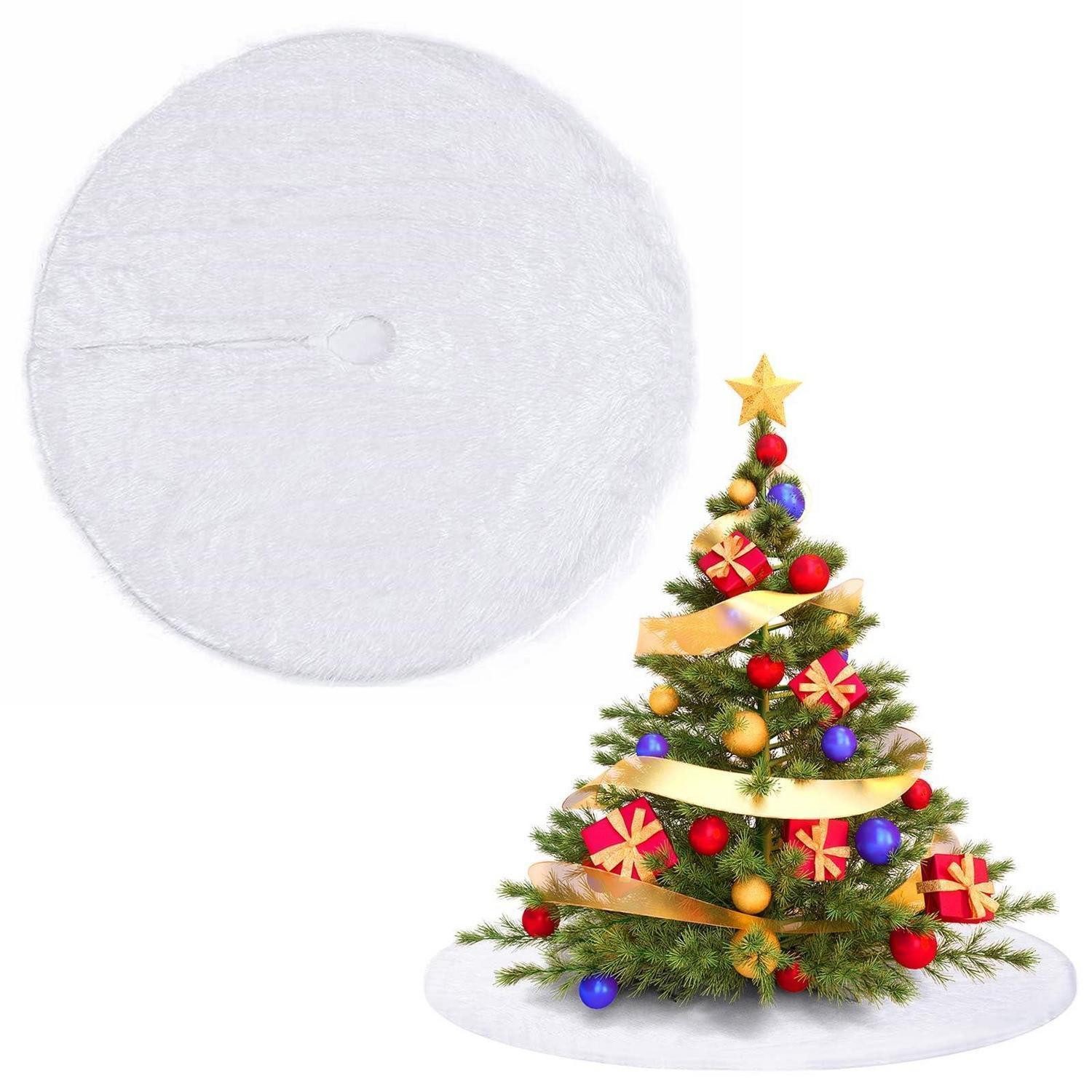 LuxusKollektion Christbaumständer Weihnachtsbaumdecke Rund 78cm Plüsch