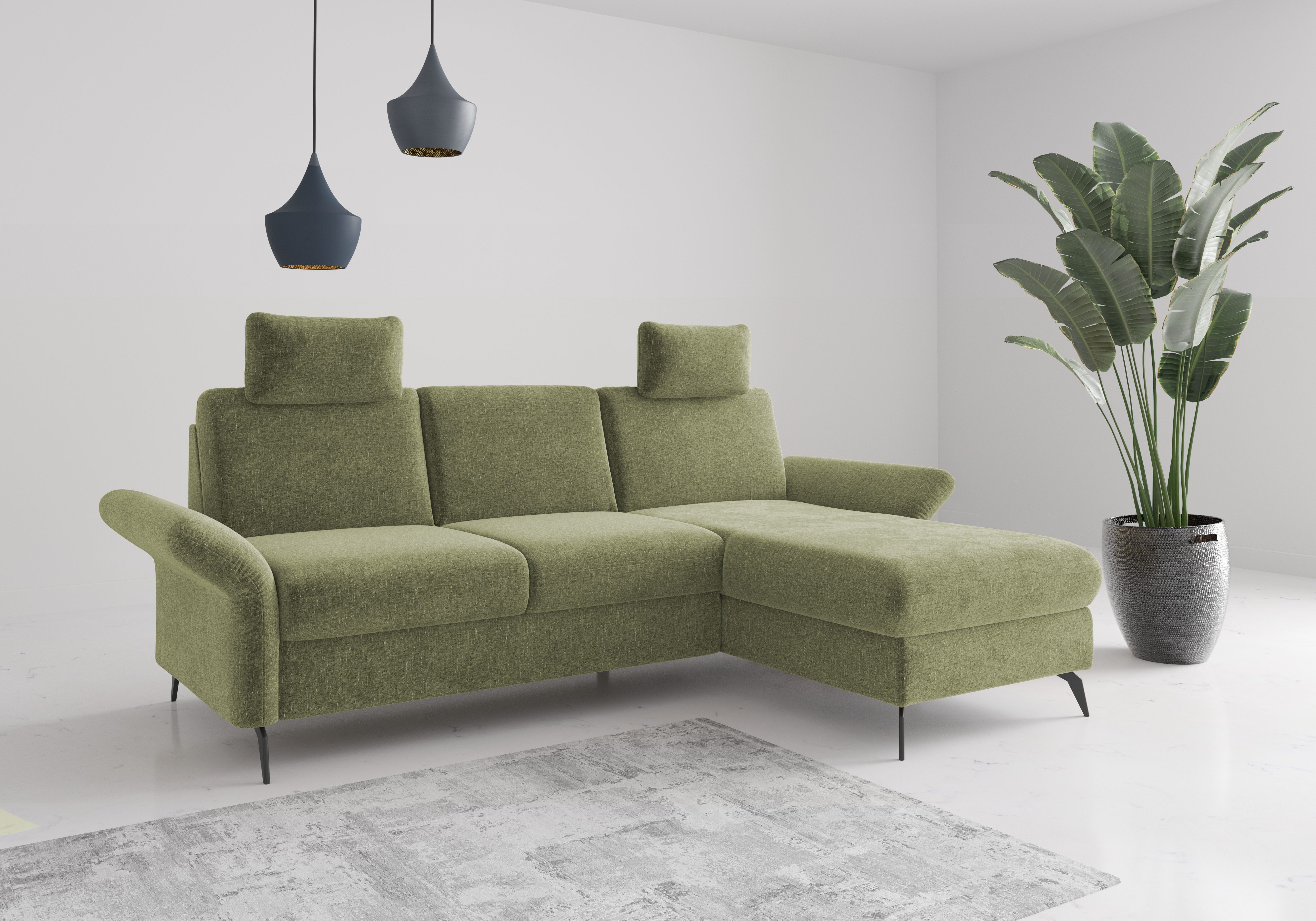 OTTO home Ecksofa Rochelle, wahlweise mit Schlaffunktion, Bettkasten und Armteilverstellung