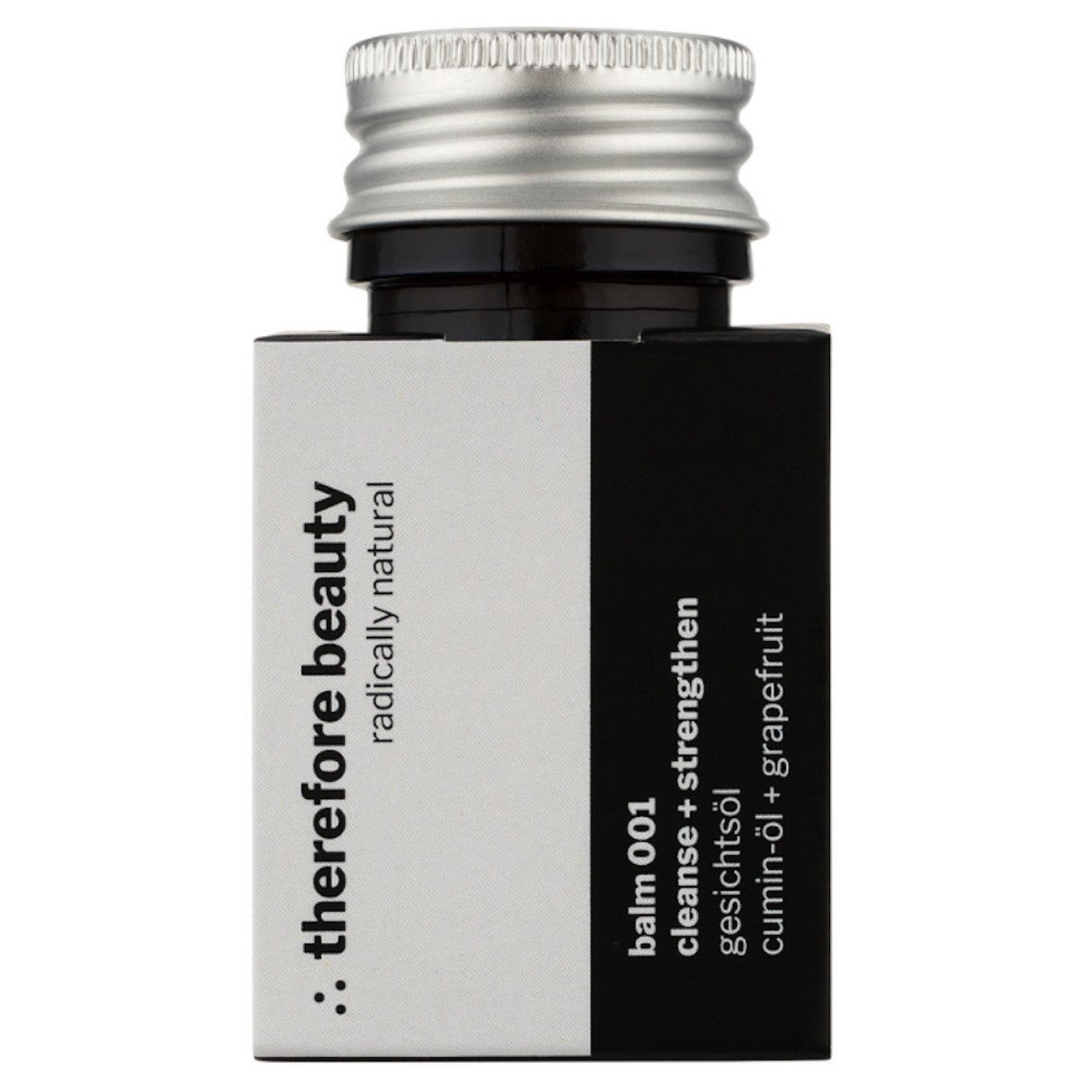 therefore beauty Gesichtsöl balm 001 klärendes Gesichtsöl mit Schwarzkümmelöl & Grapefruit 30 ml, 1-tlg., Tiefenpflege und reduziert die Talgproduktion