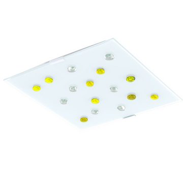etc-shop LED Deckenleuchte, Leuchtmittel inklusive, Warmweiß, Farbwechsel, Decken Lampe Schlaf Zimmer Glas Stein Leuchte Dimmer
