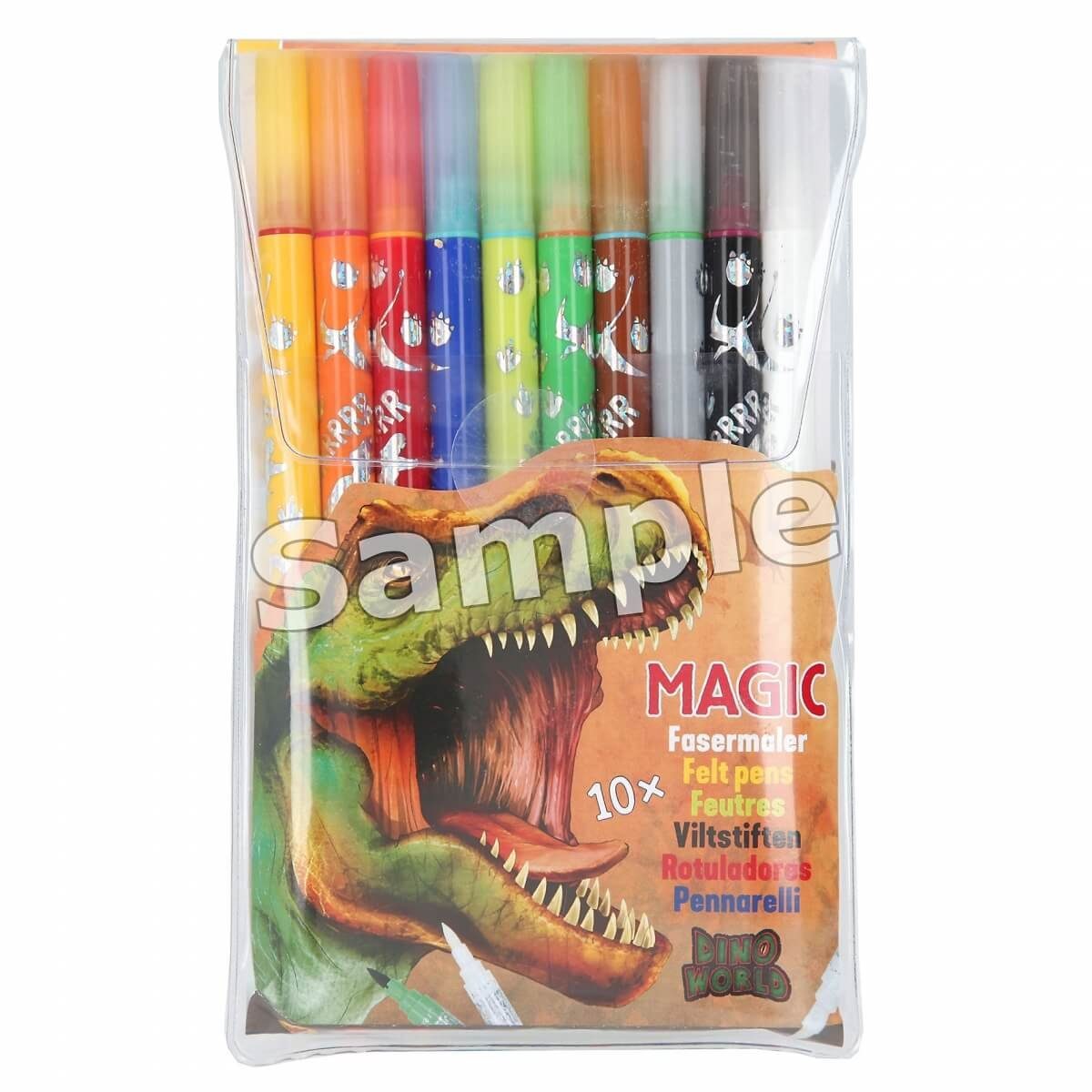 Depesche Magic Stifte World Faserstift Dino Doppelfasermaler-Set, 10