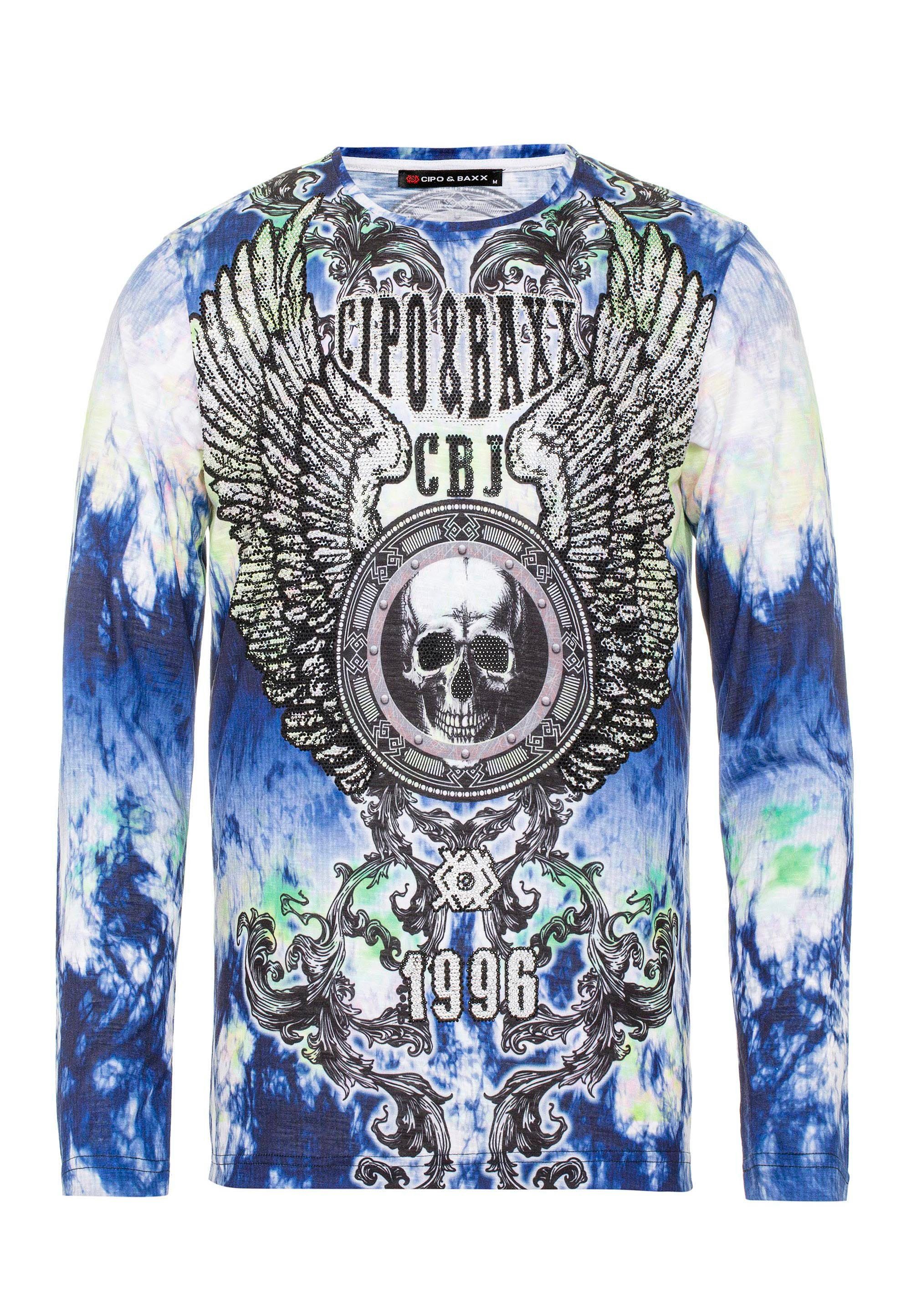 Prints trendigen mit & Baxx Langarmshirt Cipo