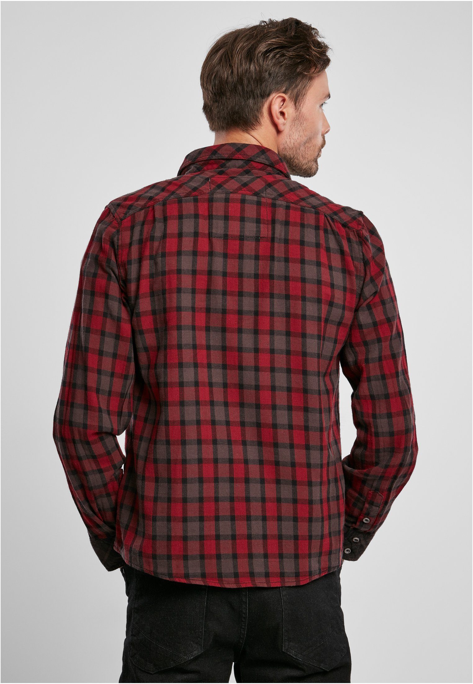 Brandit (1-tlg) Checked Shirt Langarmhemd Herren red-brown Duncan