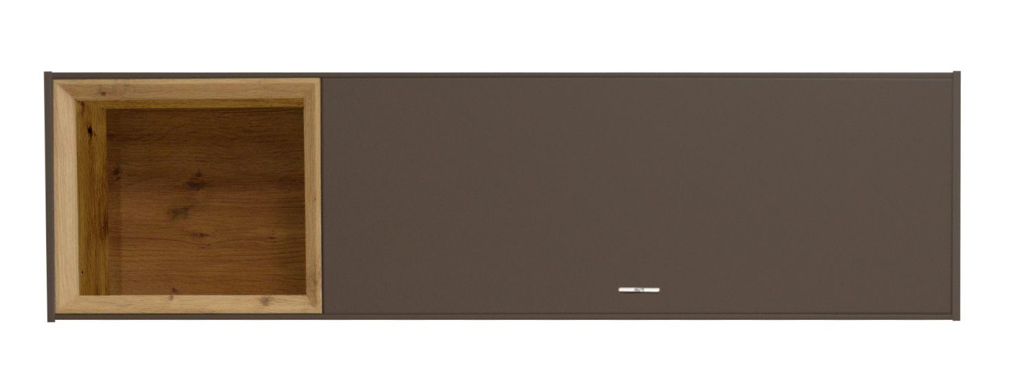 SKS-Online Hängeschrank Inca II 35x130x32 Asteiche & Lava Matt Lack - Wohnzimmer Wandschrank Wohnzimmerschrank, Multifunktionsschrank, Hängender Schrank