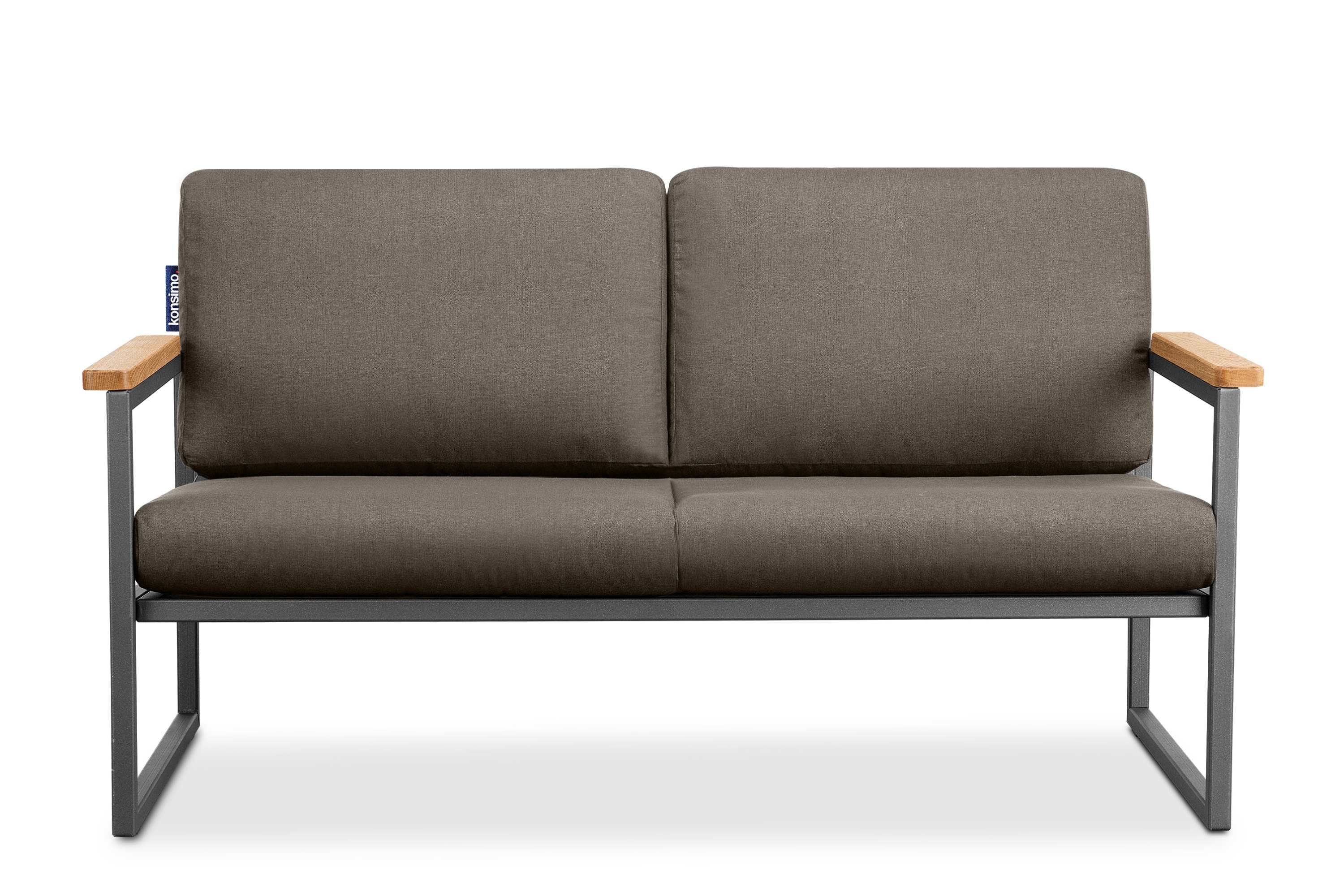 Konsimo Loungesofa TRIBO Gartensofa schmutzabweisende, wasser- pflegeleicht Bezüge, und 2, abnehmbare anthrazit/beige