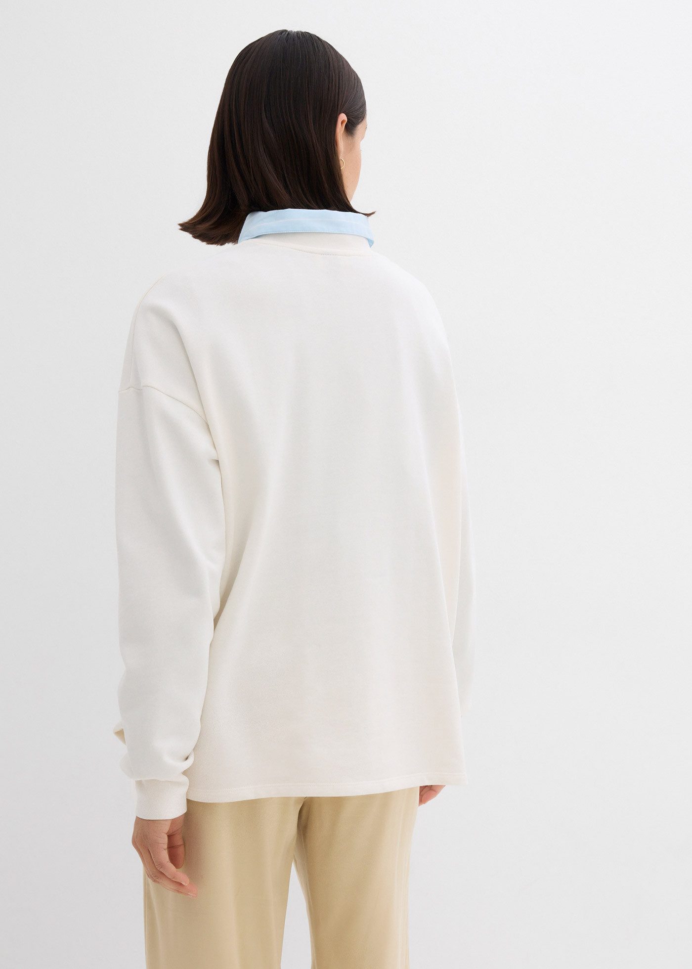 bonprix Sweatshirt mit Langarm, mit Blumen-Druck, mit Seitenschlitzen