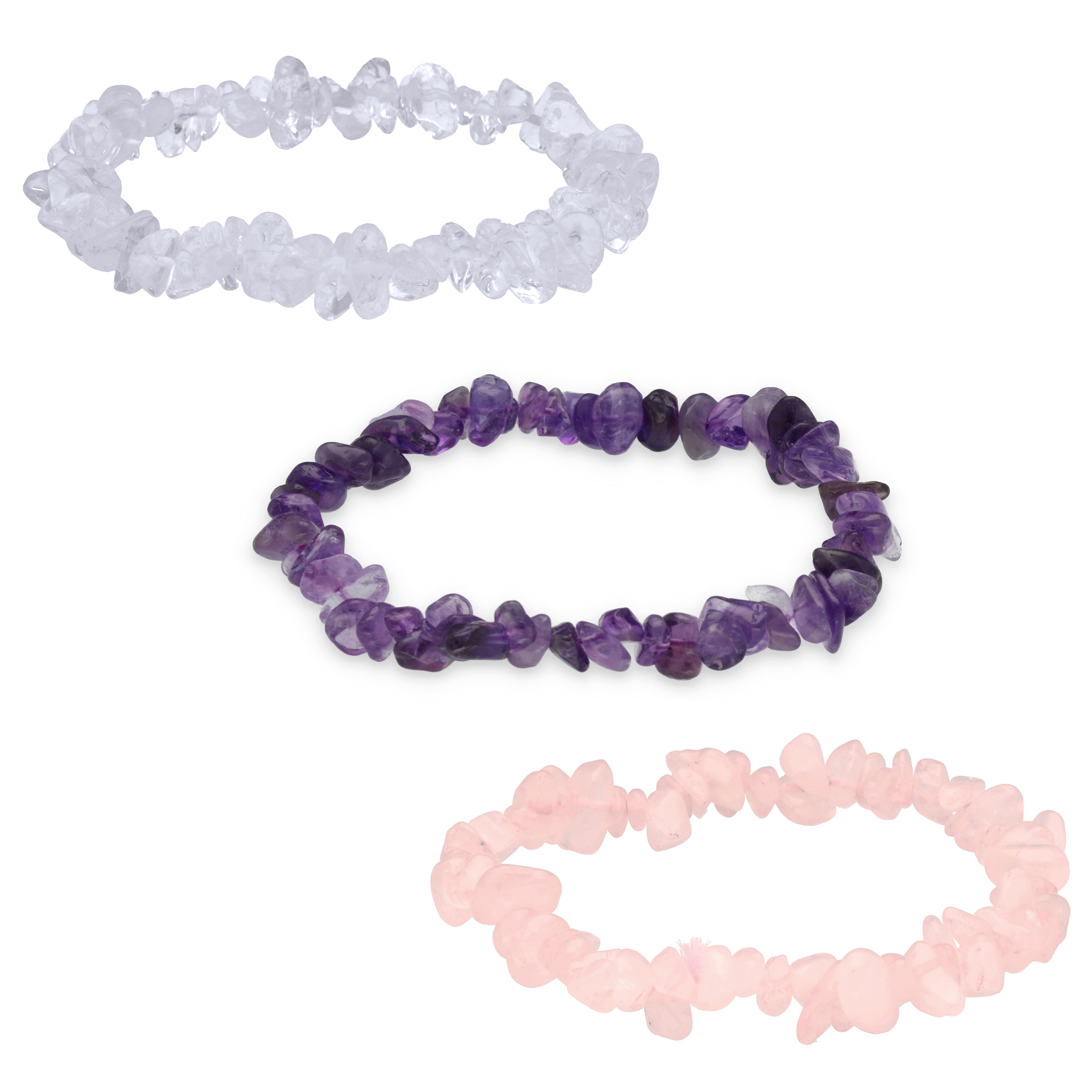 Lebensquelle Plus Perlenarmband Set Splitterarmband-Set I Dreiklang – Ruhe, Liebe & Klarheit