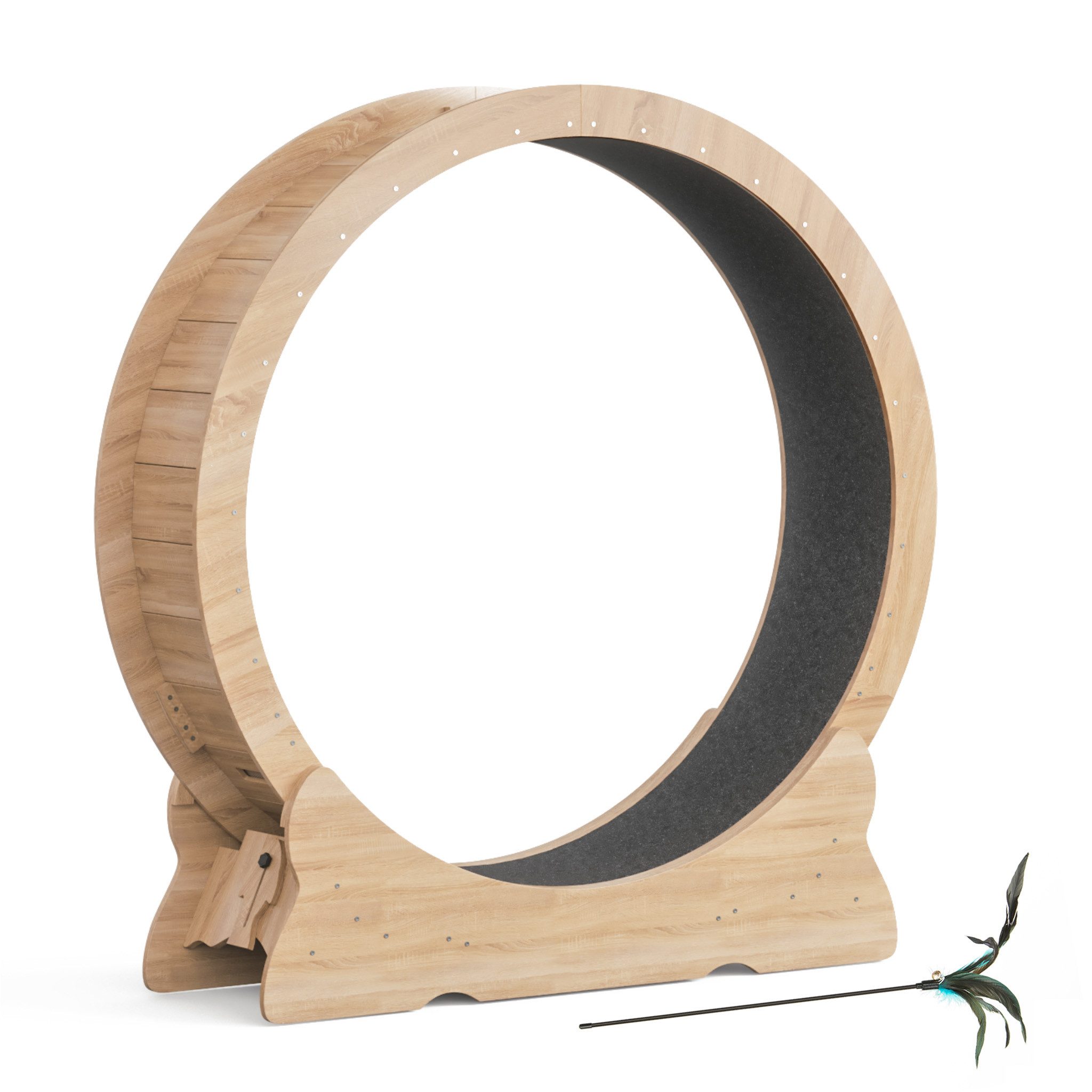 Mondeer Tier-Intelligenzspielzeug Katzenlaufrad, MDF, Innendurchmesser 100cm, Leises Scrollrad und Sicherheitsschloss-Design