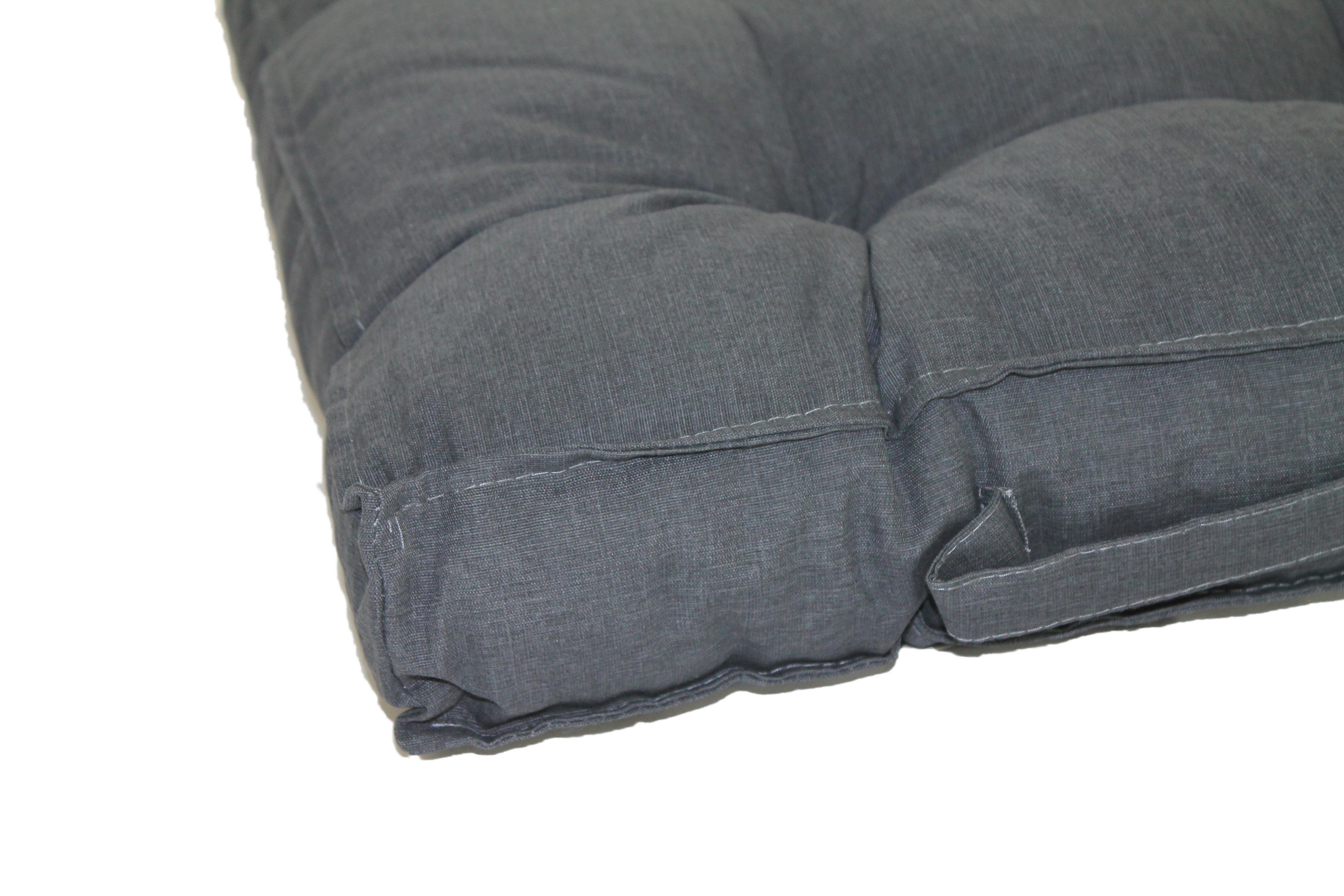 Home Feeling Sitzkissen Boxkissen Loungekissen, 2er-Set, Dunkelgrau Auflage günstig online kaufen