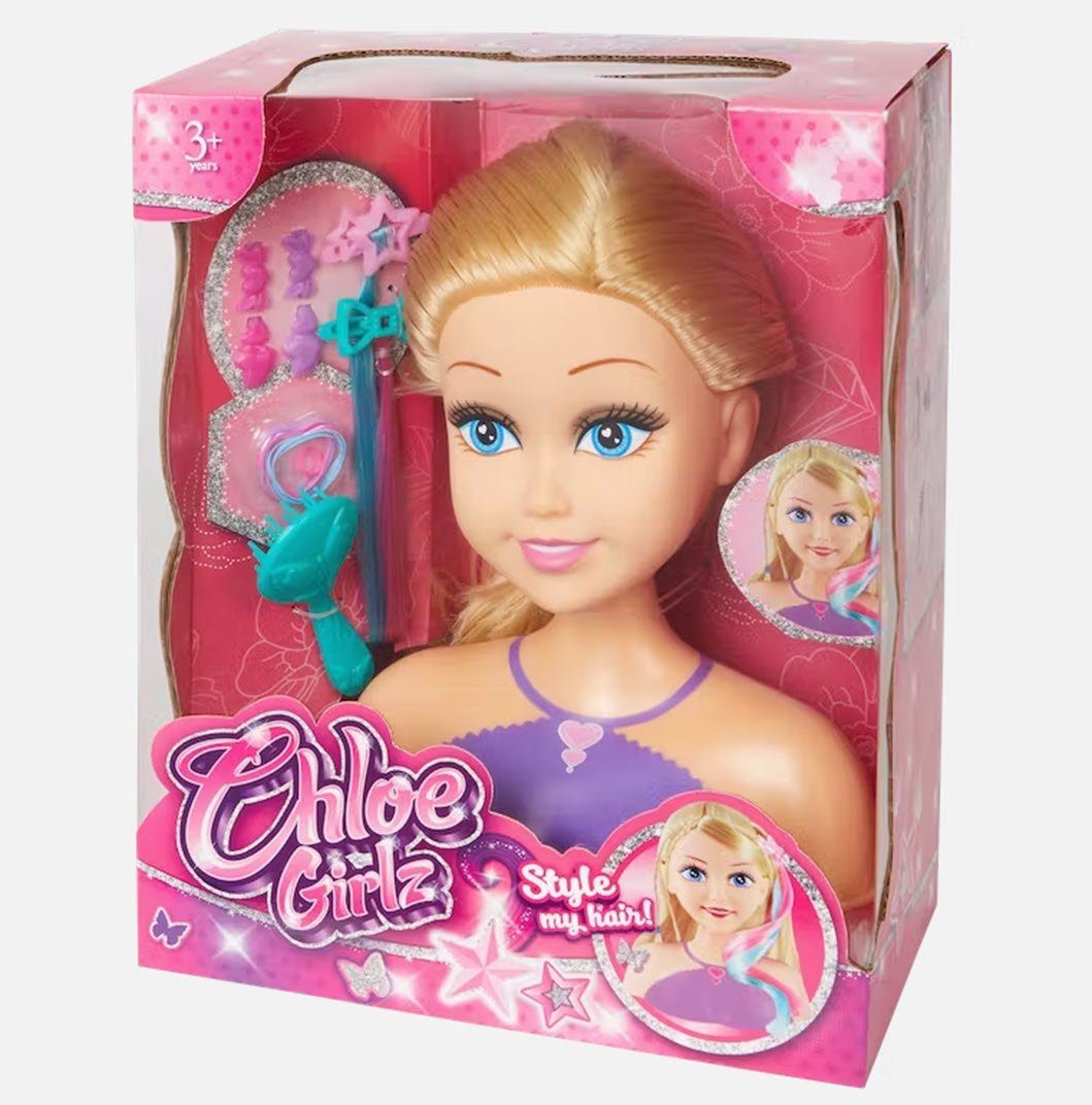 Frisier- & Schminkkopf Chloe Girls Stylingkopf mit Zubehör Frisierkopf Frisierpuppe