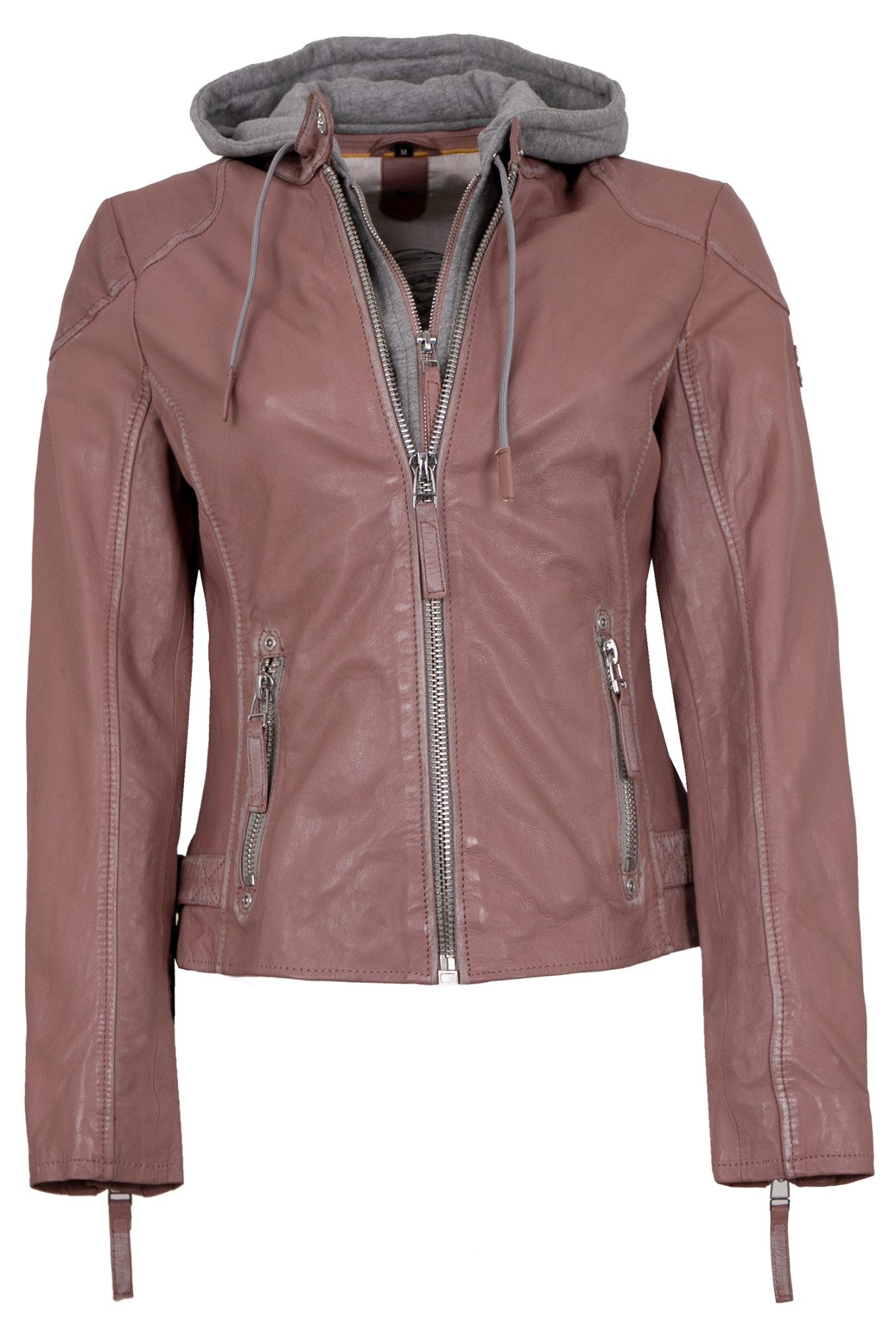 Gipsy Lederjacke Gwfinja S23 Labagv Gipsy - Damen Echtleder Lederjacke Lammnappa Kapuze dusty pink