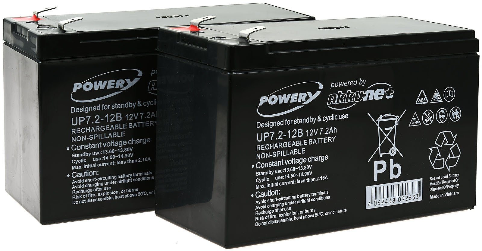 Powery Ersatzakku für USV APC Smart-UPS 750 Bleiakkus 7200 mAh (12 V)