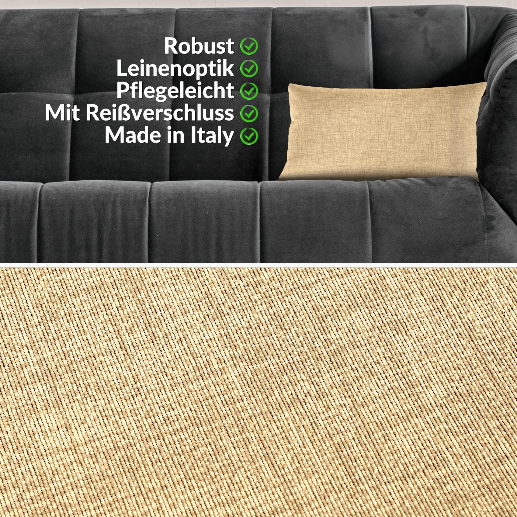 ANRO Dekokissen MrJack Kissenbezug Leinenoptik Deko Kissen Uni, Kissenhülle günstig online kaufen