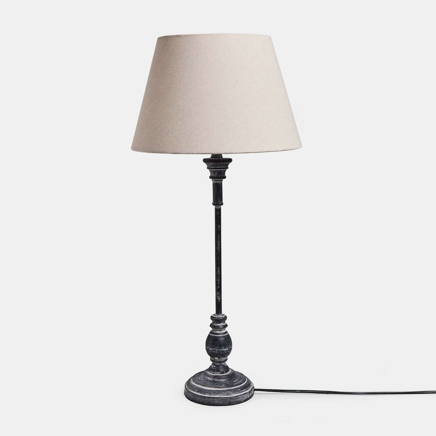 Mirabeau Tischleuchte Tischlampe Aurevianne leinen/antikgrau