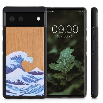 kwmobile Handyhülle Holz Schutzhülle für Google Pixel 6, Hülle kompatibel mit Google Pixel 6 - Handyhülle TPU Cover Bumper Case