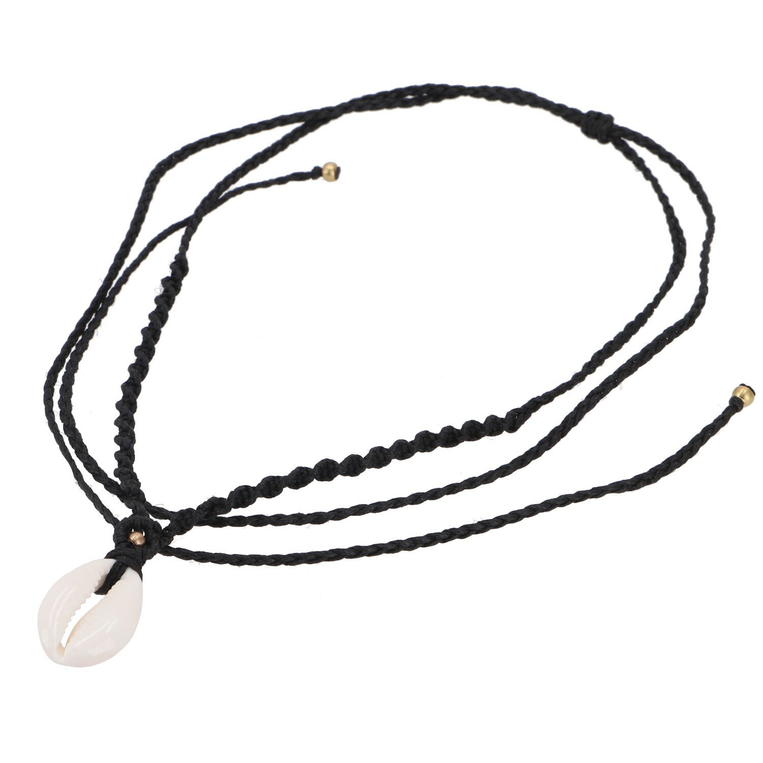 Guru-Shop Perlenkette Kauri Makramee Muschel Halskette, Kette,..