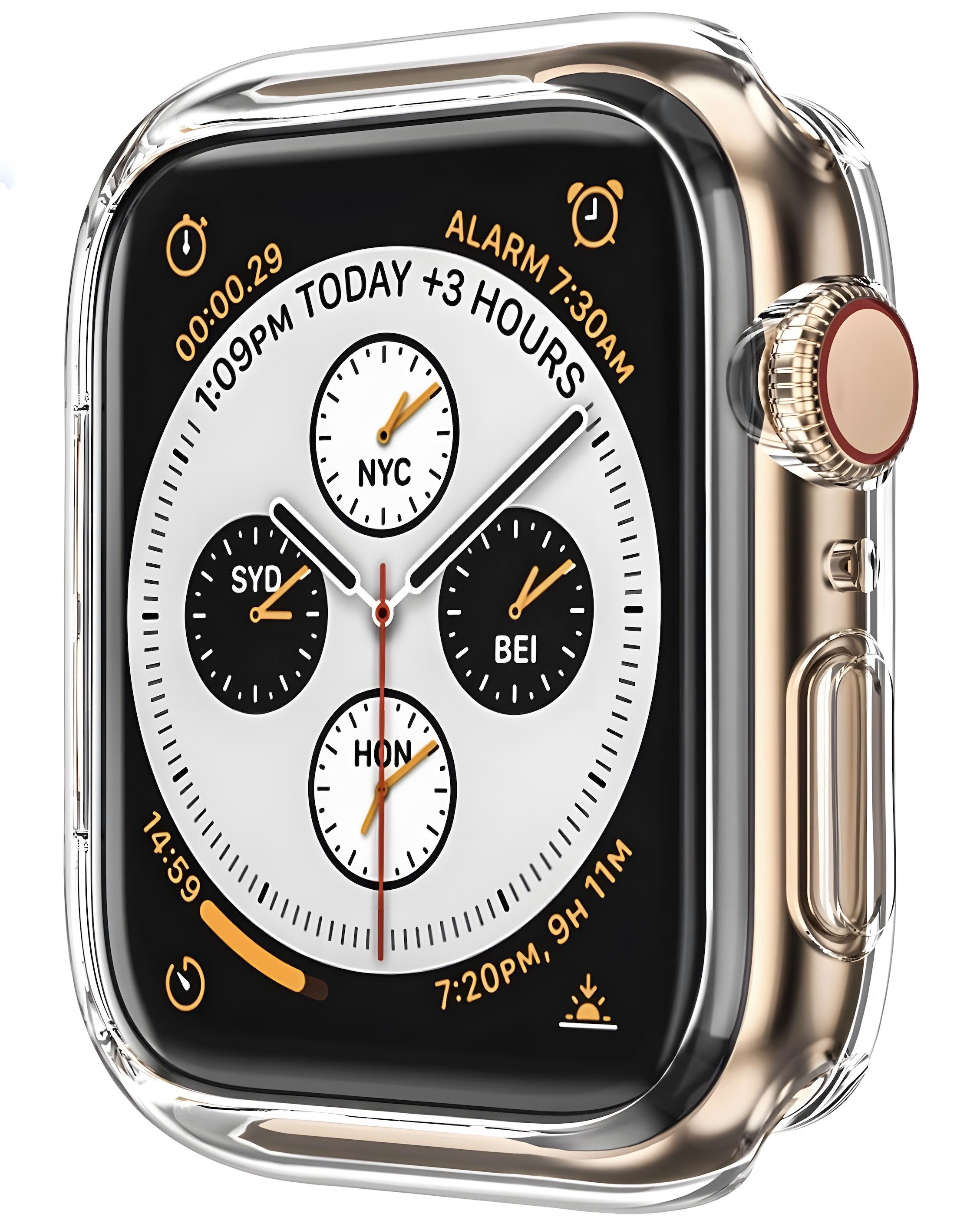 AVANA Smartwatch-Hülle für Apple Watch Series 6 5 4 SE 40mm / 44mm Hülle Schutzhülle Klar, Case, offenes Display, Transparent