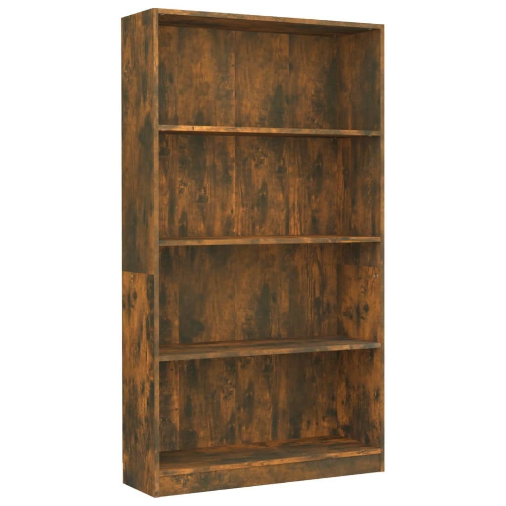 furnicato Bücherregal 4 Fächer Räuchereiche 80x24x142 günstig online kaufen